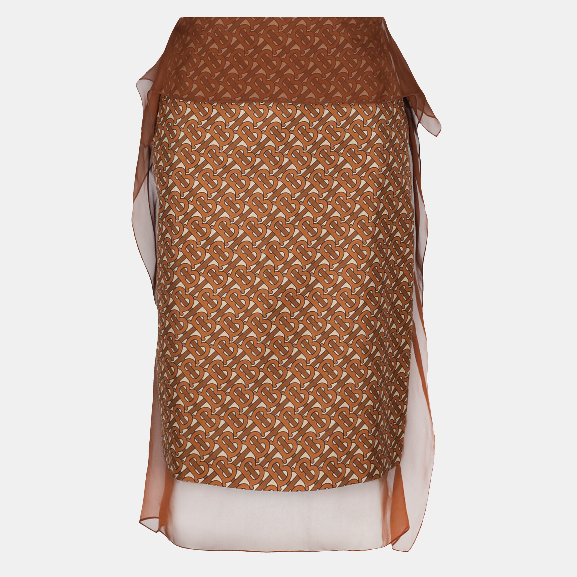 Burberry Women's Silk Midi Skirt - Beige - XXS