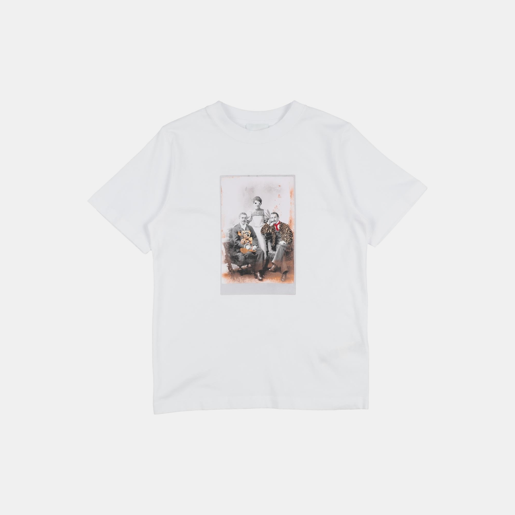 Burberry white portrait print cotton crew neck t-shirt 10y