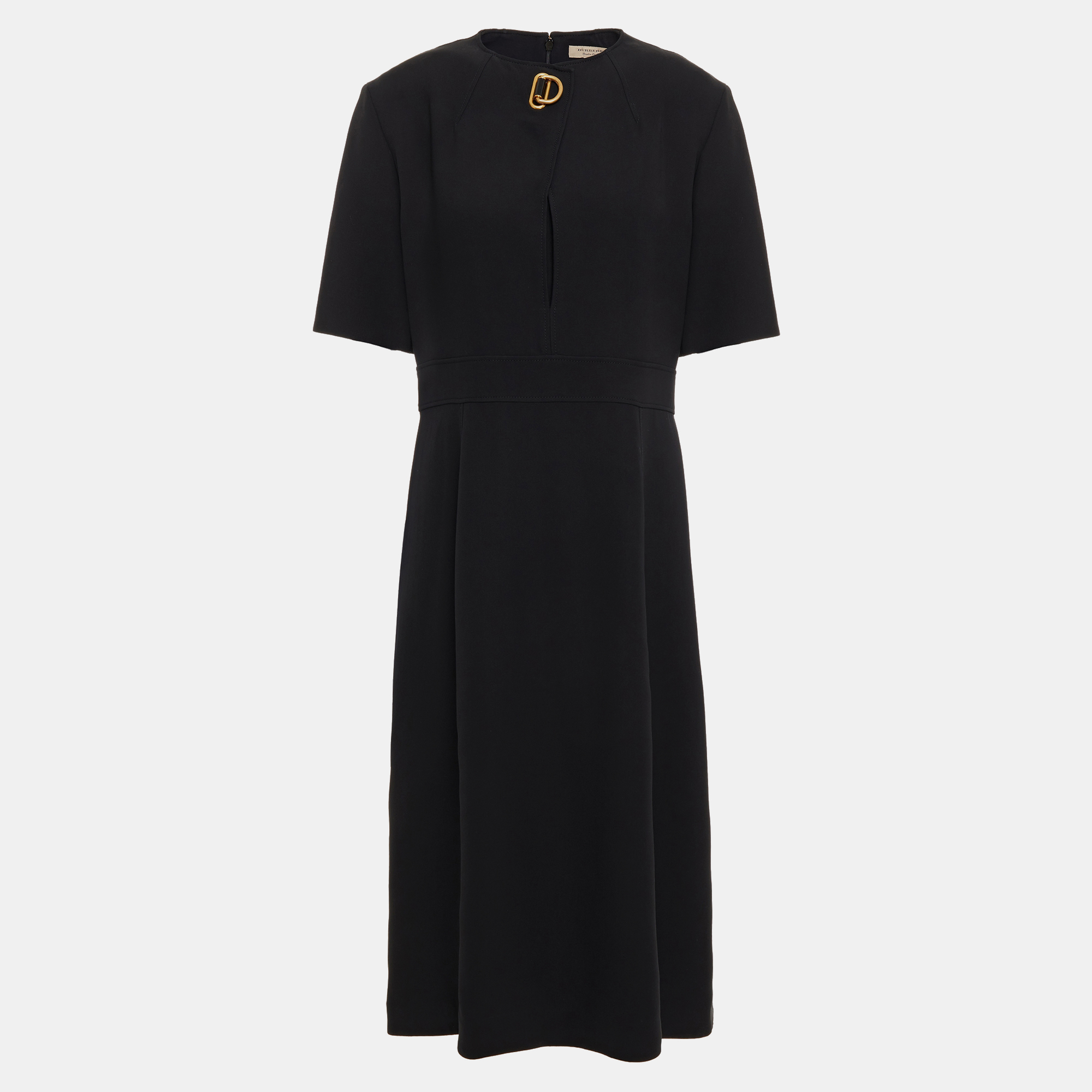 

Burberry Black Silk Midi Dress  (UK 4