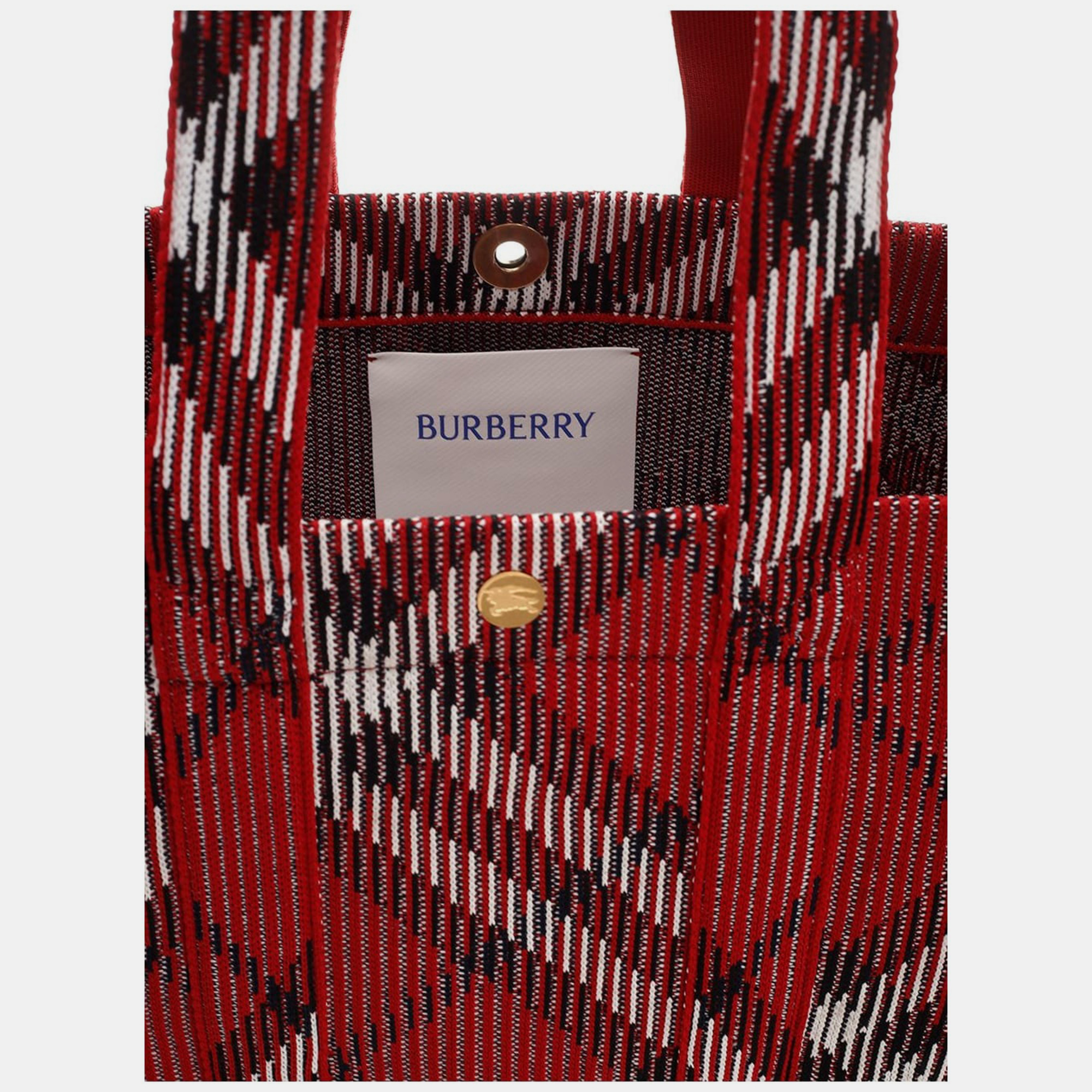 Burberry Red Fabric Tote Bag