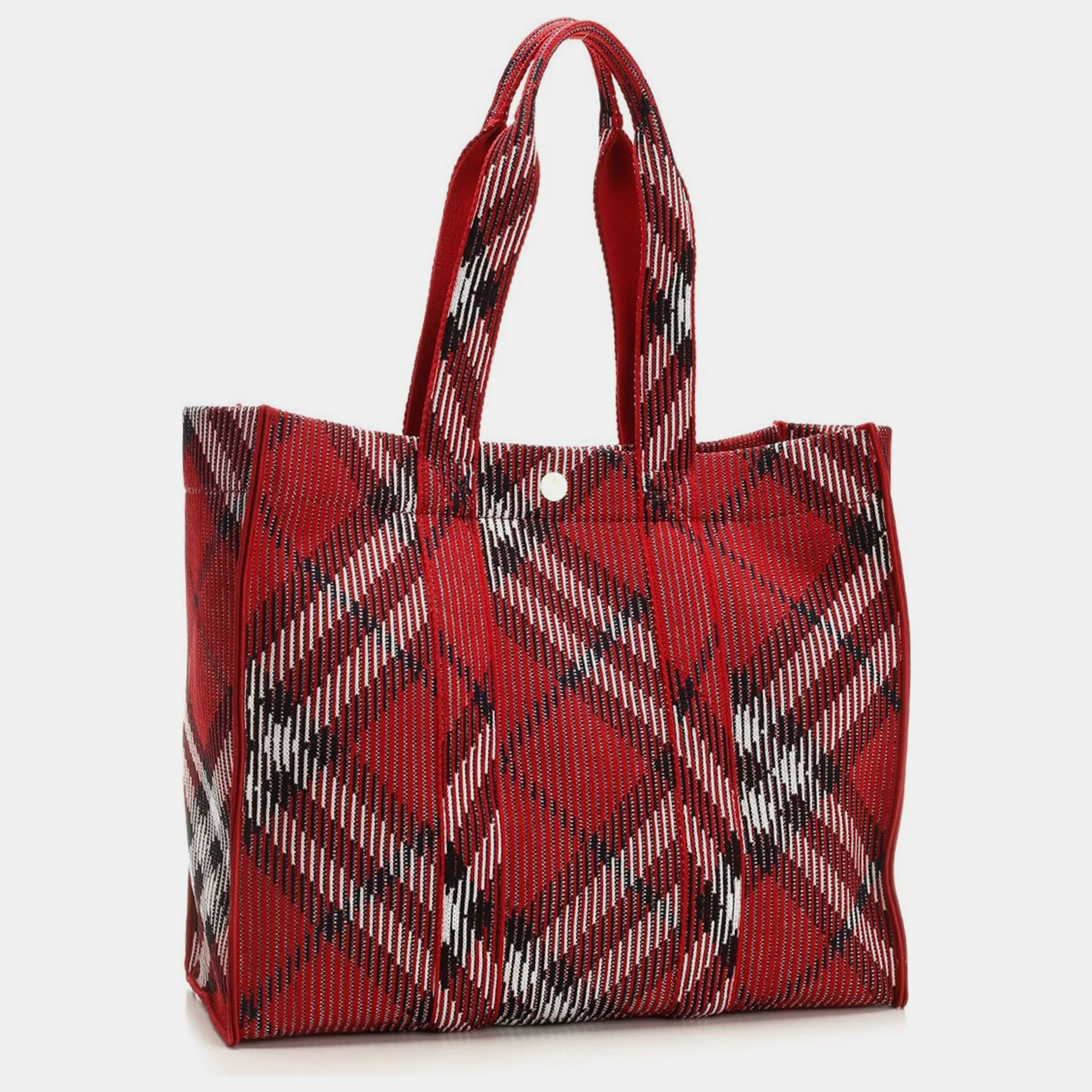 Burberry Red Fabric Tote Bag