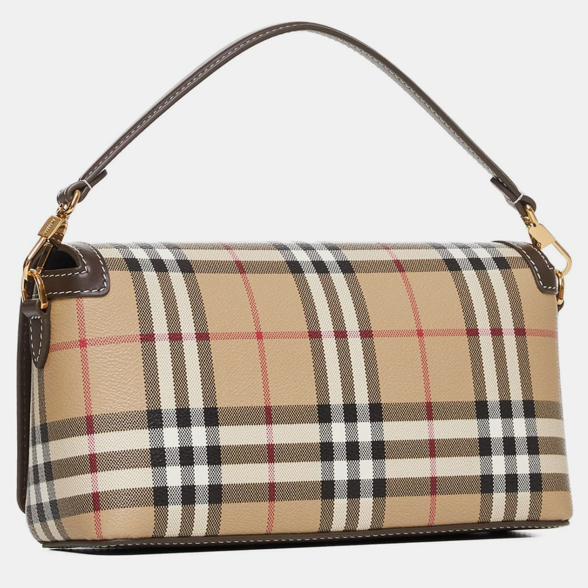 Burberry Brown Check Canvas Note Handbag