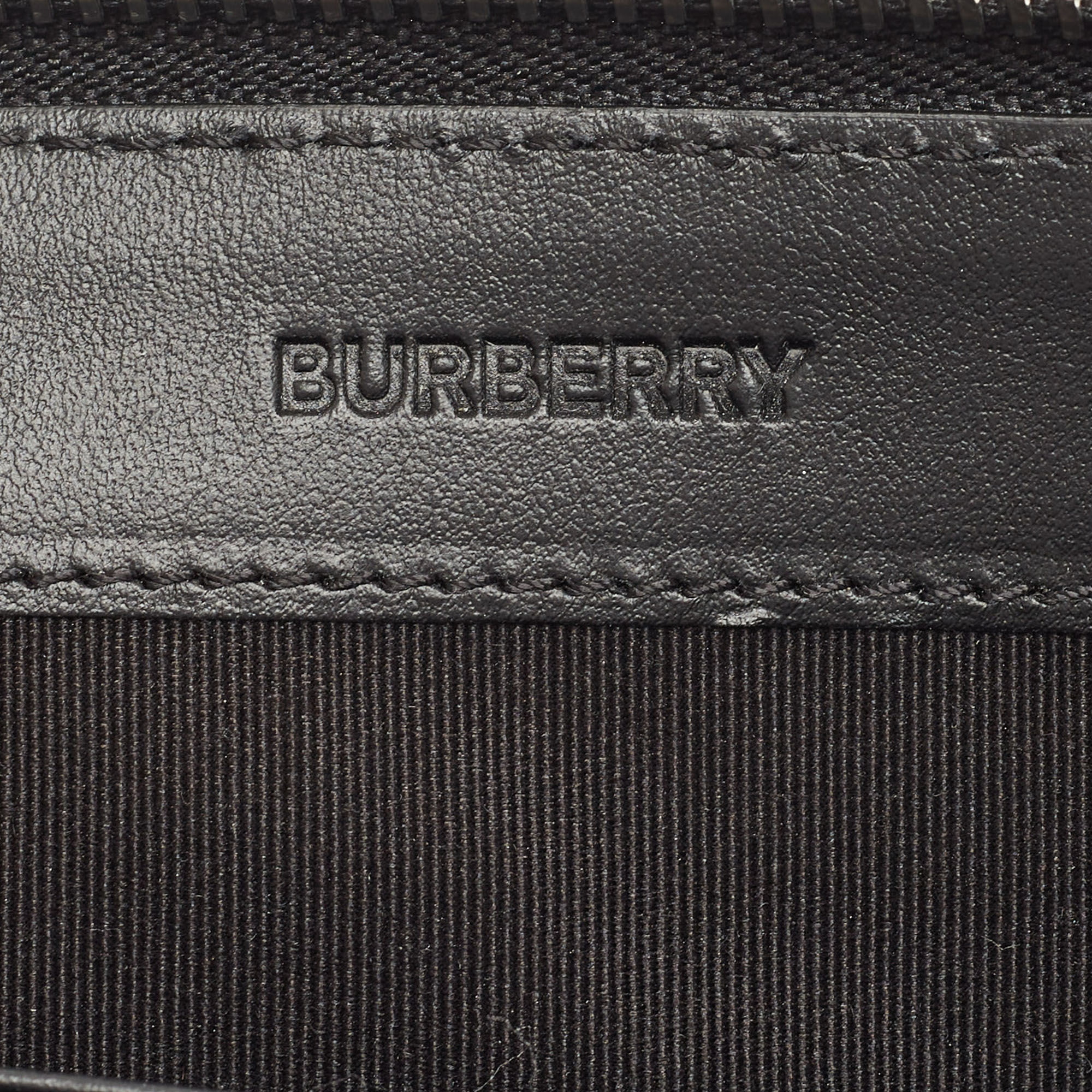 Burberry Black Printed Leather Edin Pouch