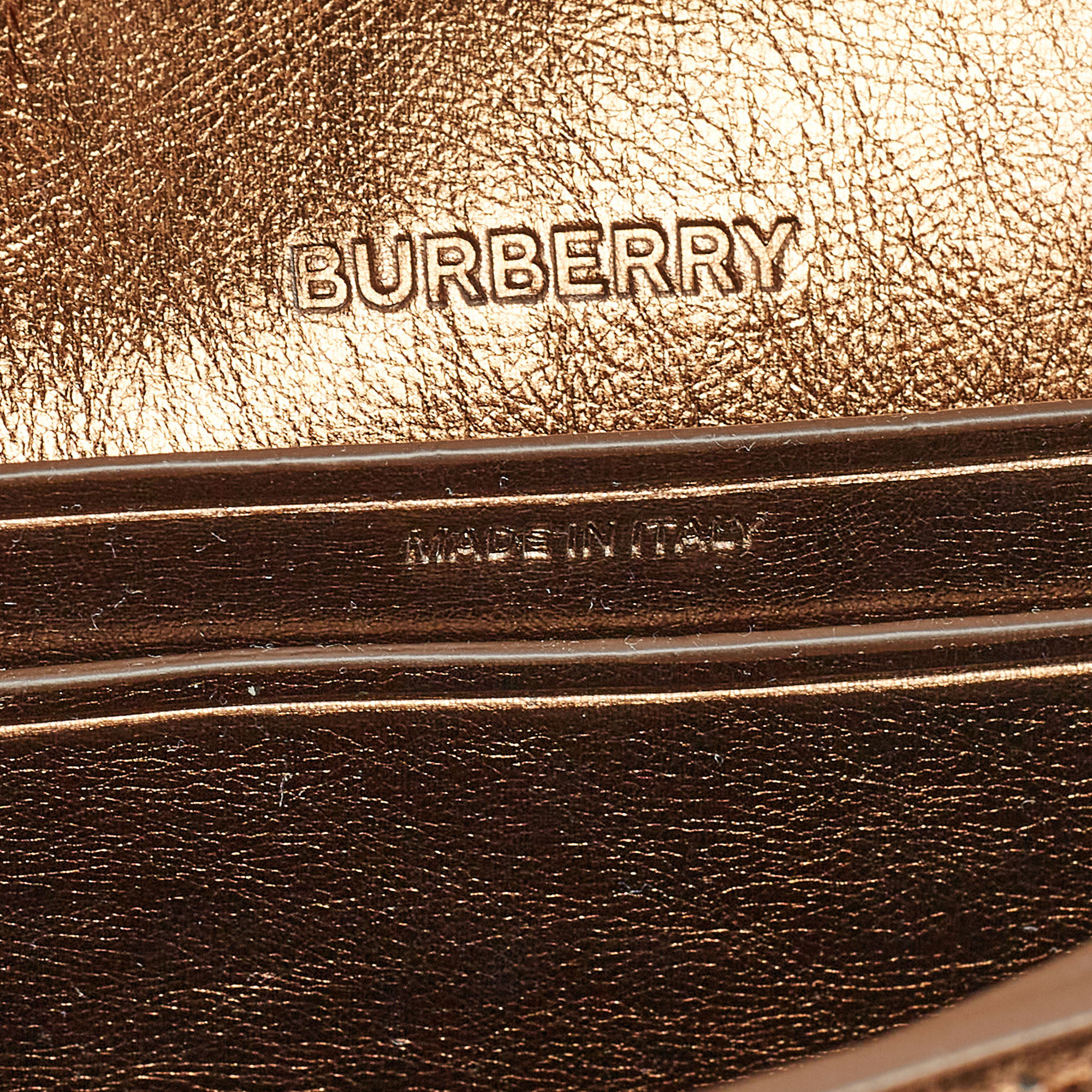Burberry Bronze Studded Leather Small Olympia Shoulder Bag
