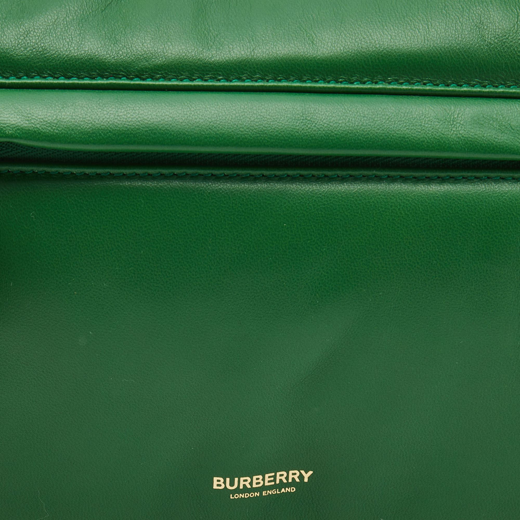 Burberry Two Tone Green Leather Small Olympia Shoulder Bag