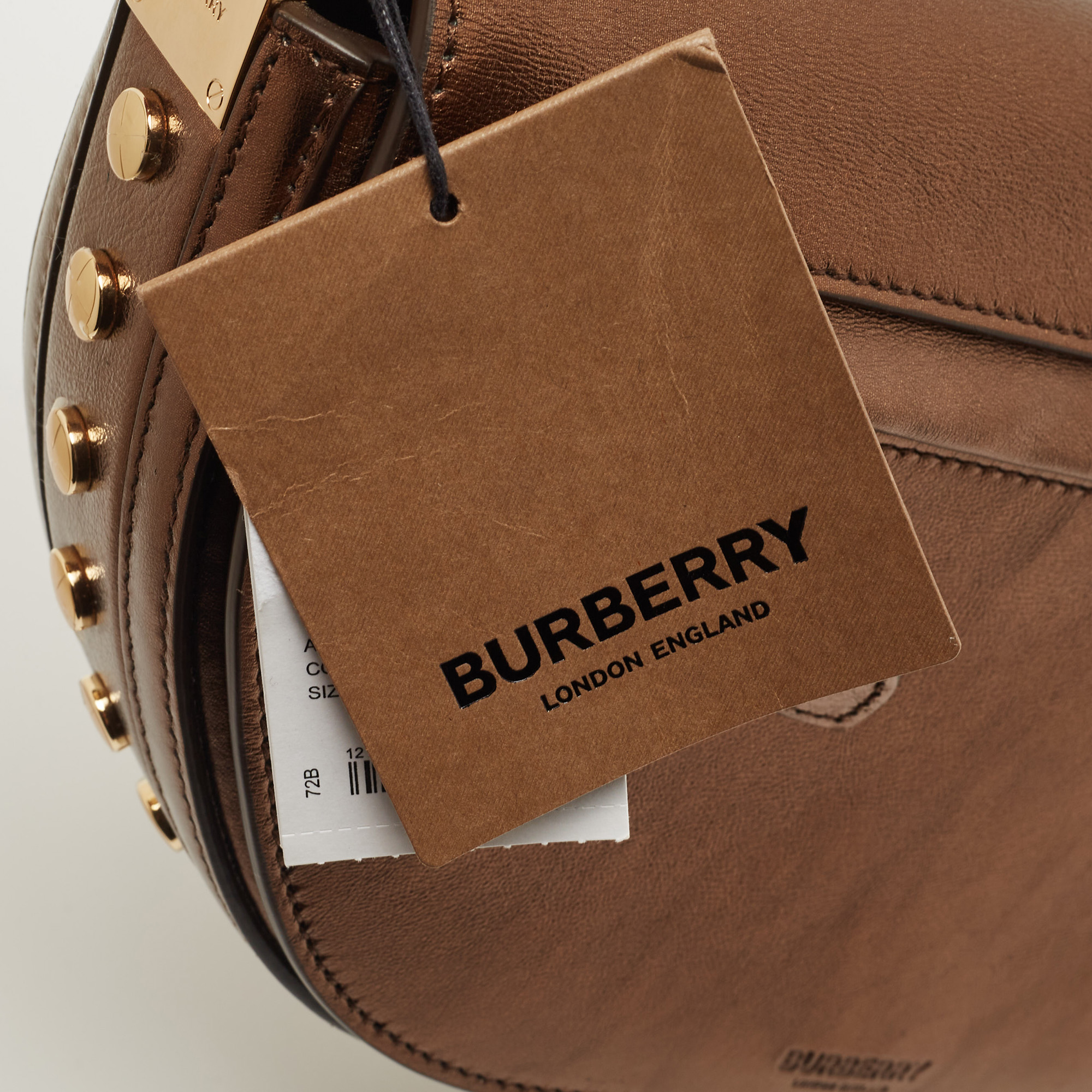Burberry Bronze Leather Small Studded Olympia Shoulder Bag