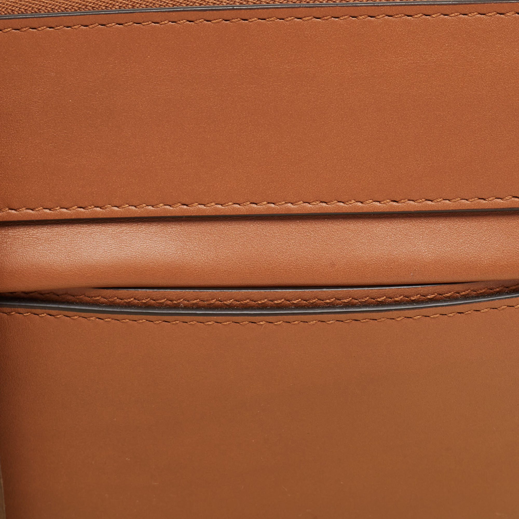 Burberry Two Tone Brown Leather Mini Zip Olympia Bag