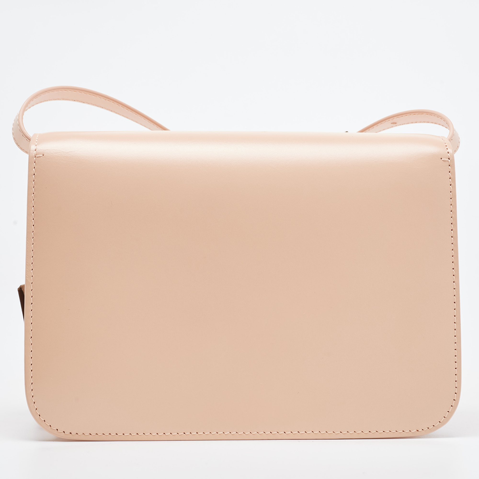 Burberry Peach PInk Leather Small TB Shoulder Bag