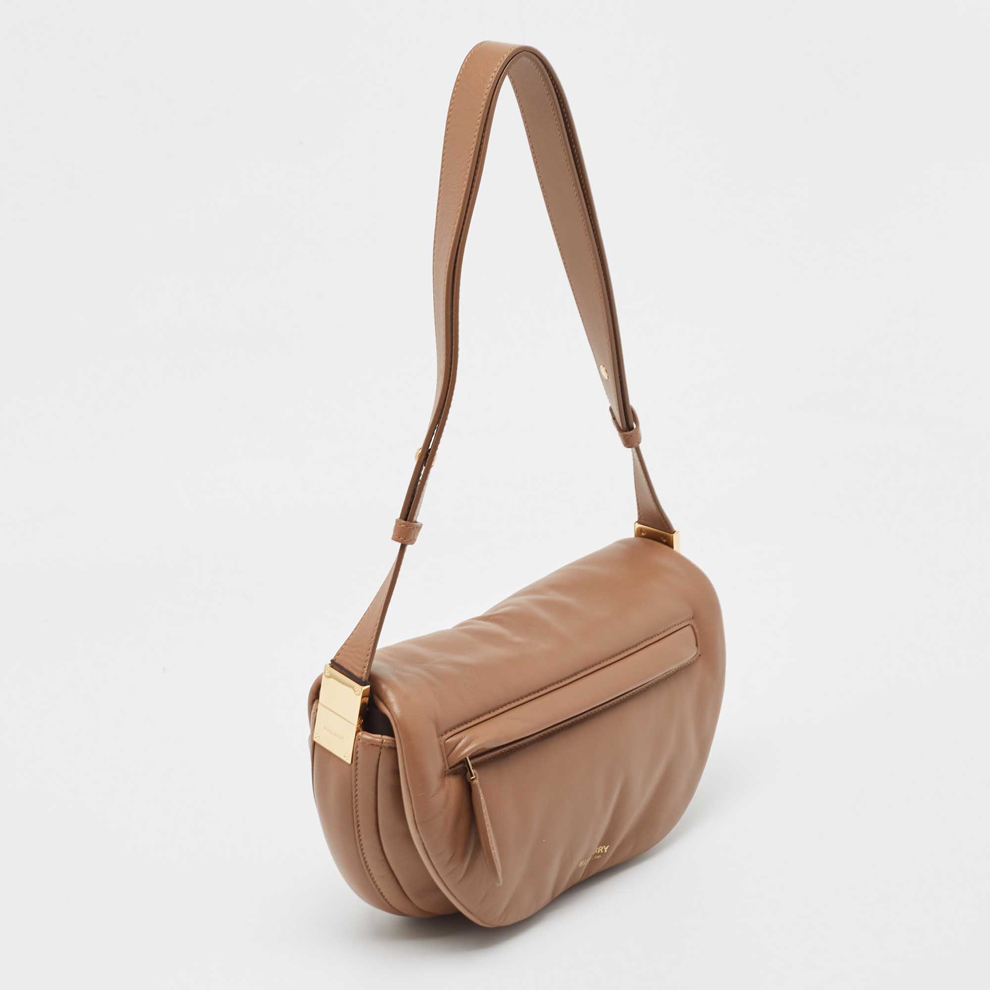 Burberry Brown Leather Small Olympia Shoulder Bag