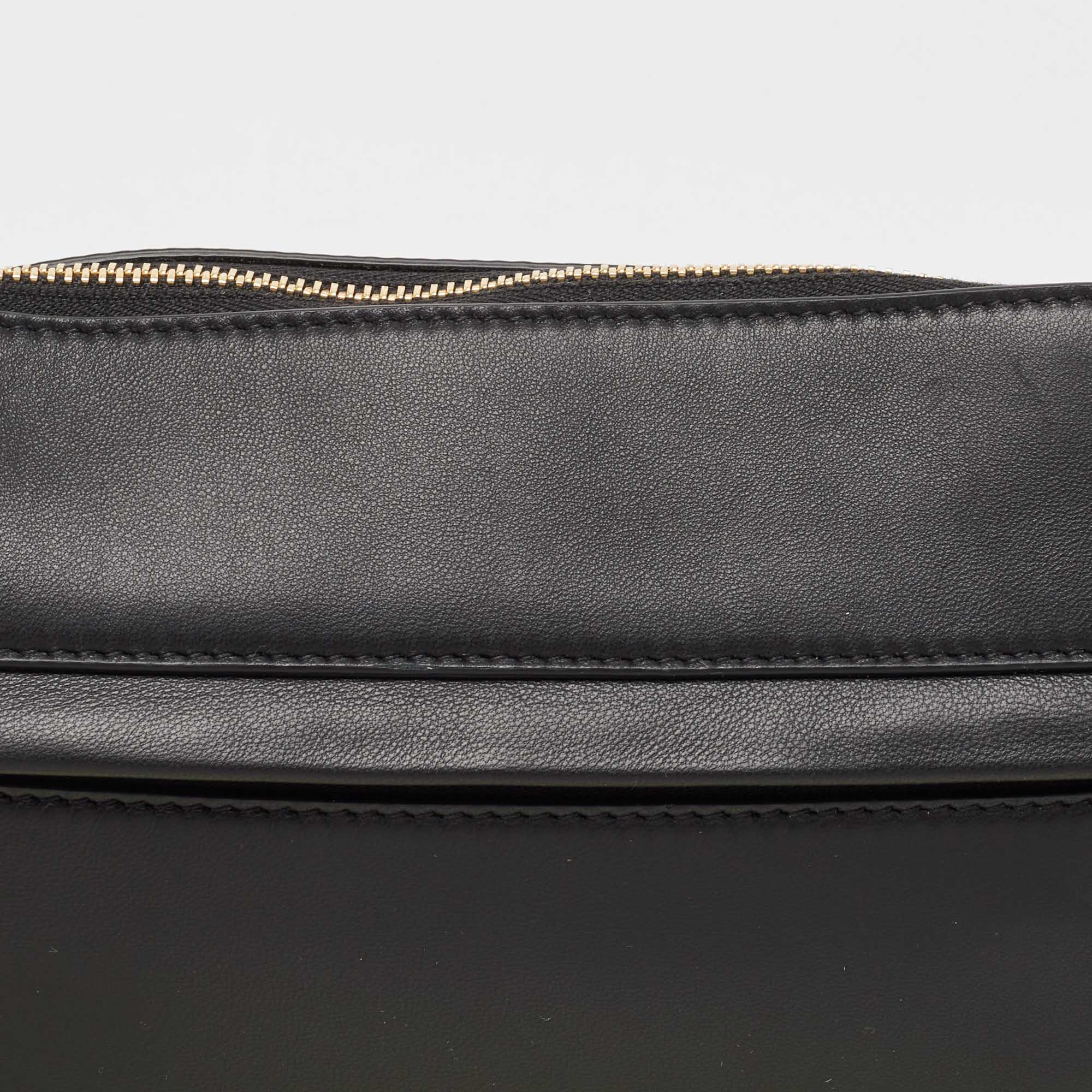 Burberry Black Leather Large Olympia Shoulder Bag