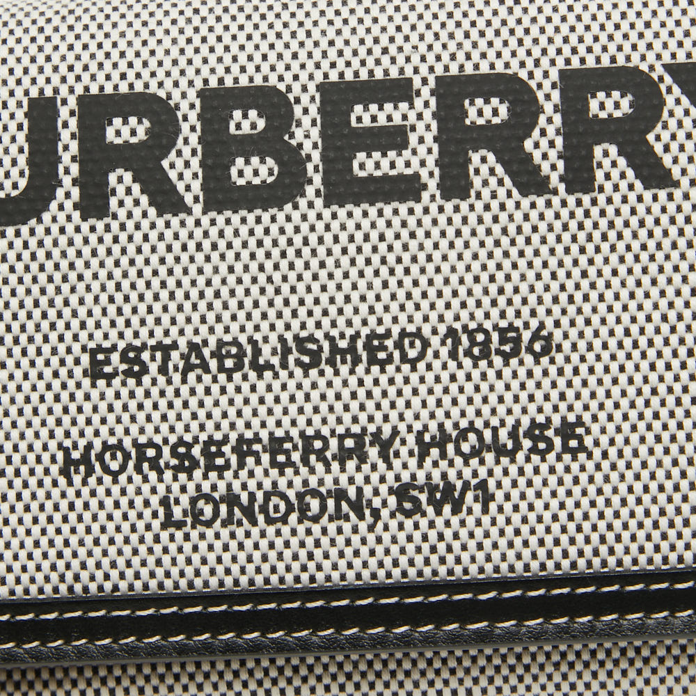 Burberry Grey/Black Logo Canvas And Leather Halton Continental Wallet