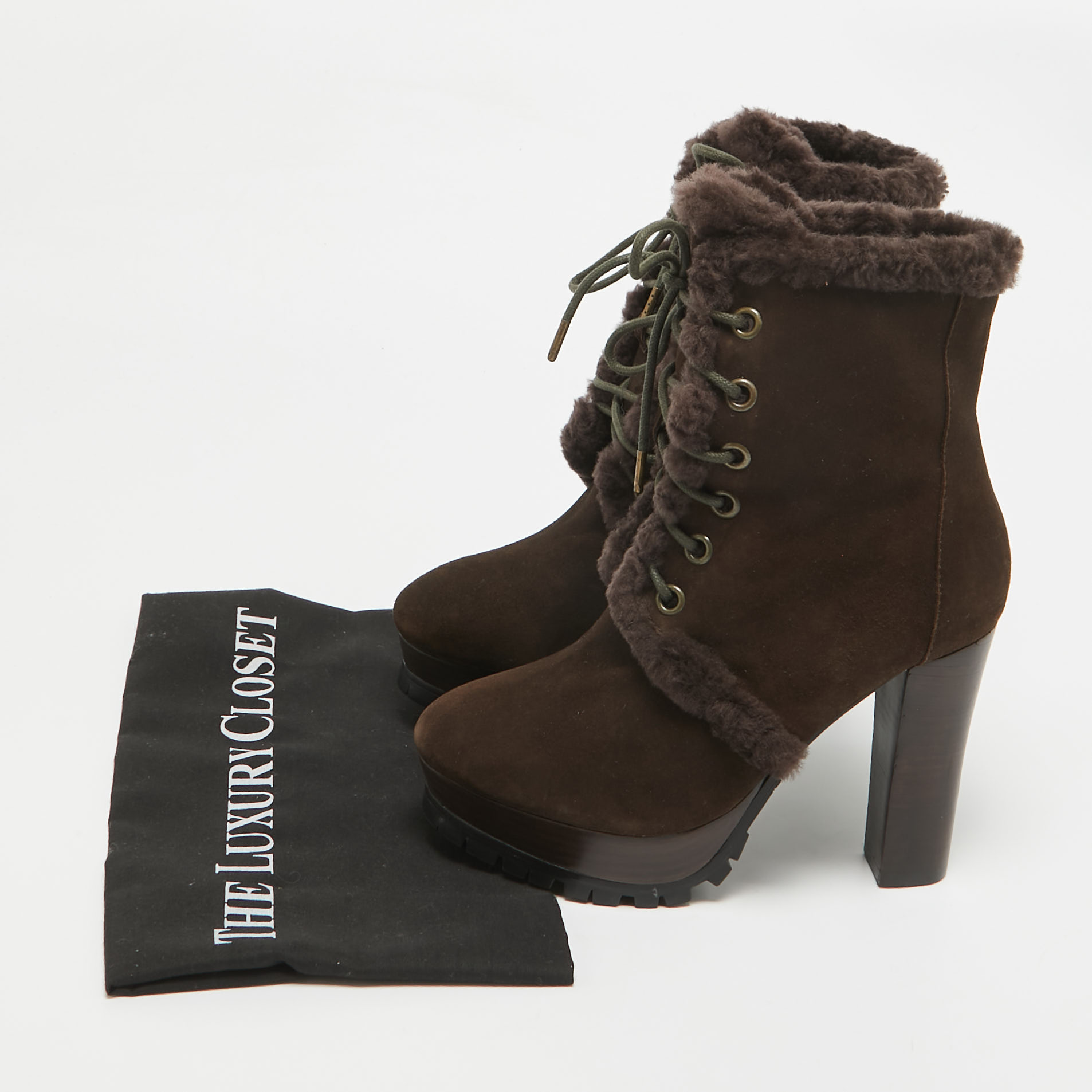 Burberry Brown Suede Ankle Length Boots Size 36