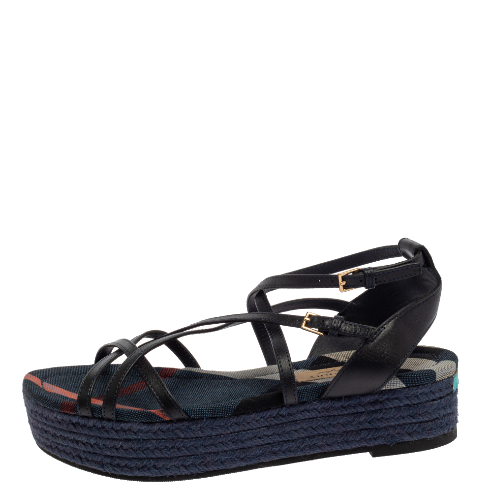 Burberry Black Leather Melrose Cross Strap Espadrille Platform Sandals Size
Burberry Black Leather Melrose Cross Strap Espadrille Platform Sandals Size