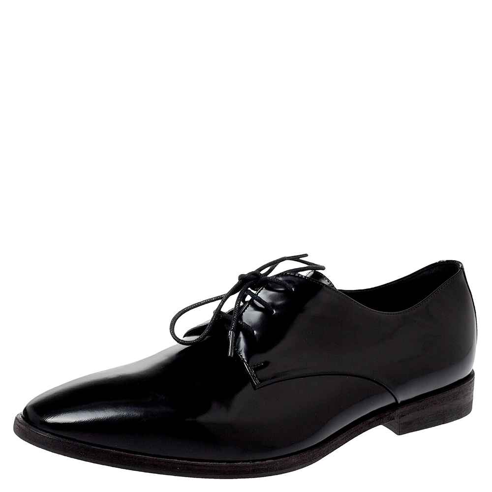 Burberry Black Leather Lace Up Derby Size 38