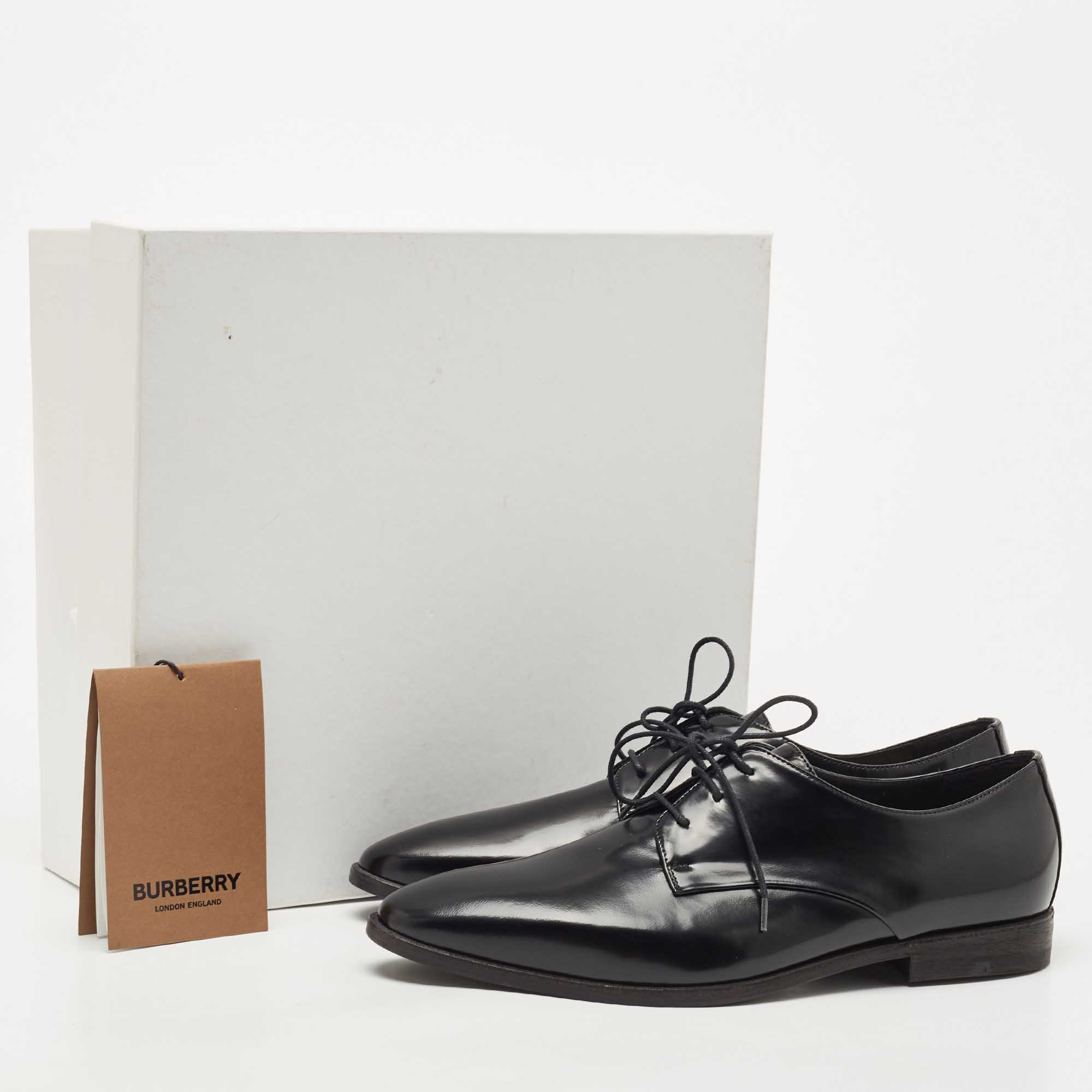 Burberry Black Leather Lace Up Derby Size 39.5