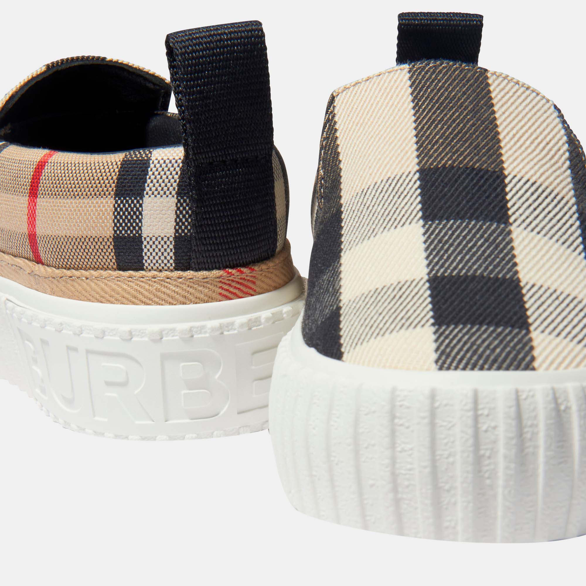 Buberry (Kids) Beige Multicolor - Cotton - Check-pattern Andrew's Slip-on Sneakers EU 24