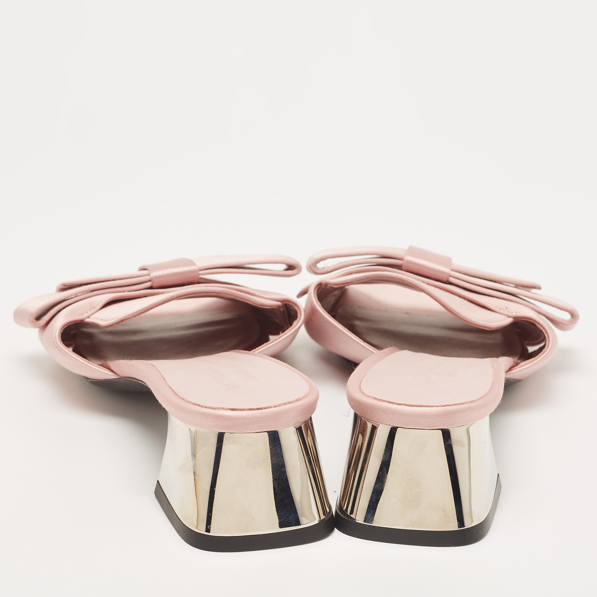 Burberry Pink Satin Bow Mules  Size 41