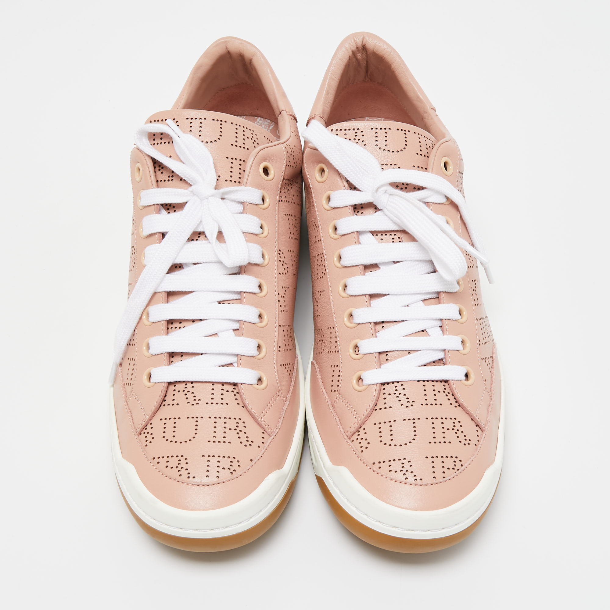 Burberry Pink Leather Westford Low Top Sneakers Size 41