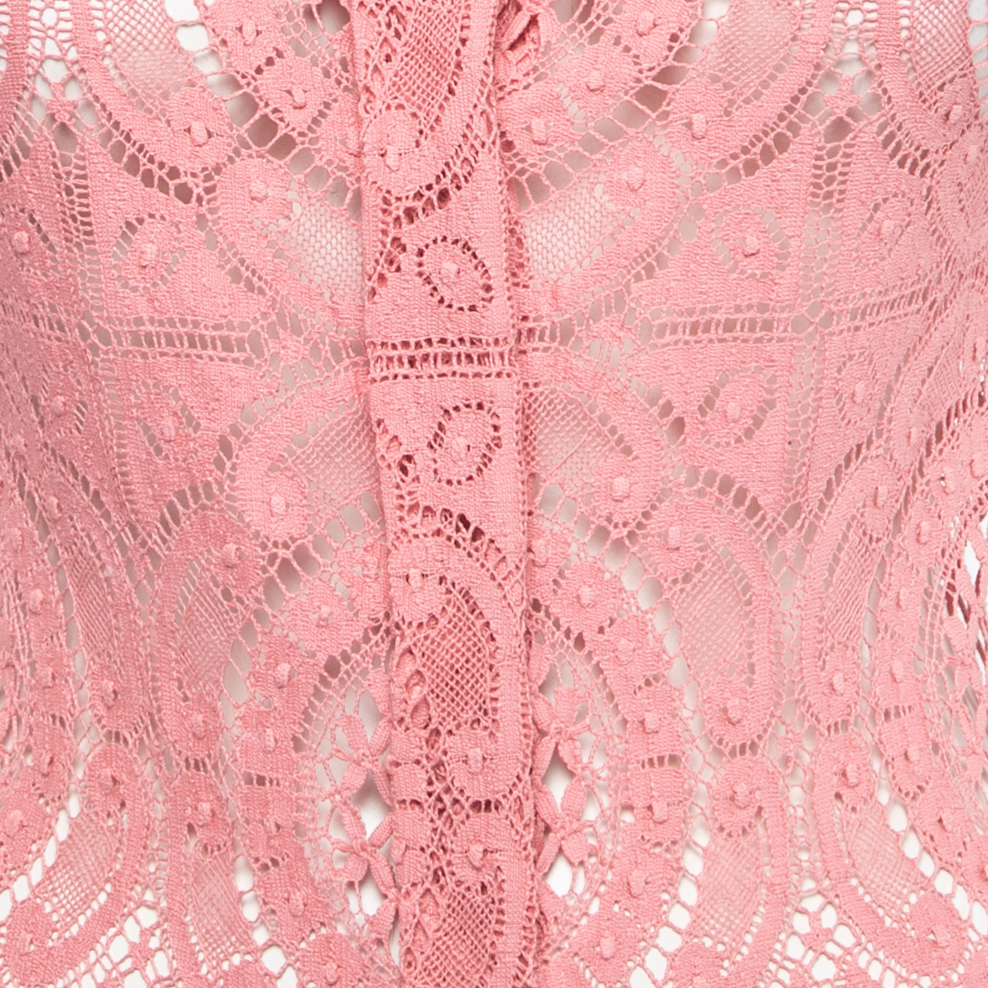 Burberry Prorsum Pink Lace Short Sleeve Shirt S