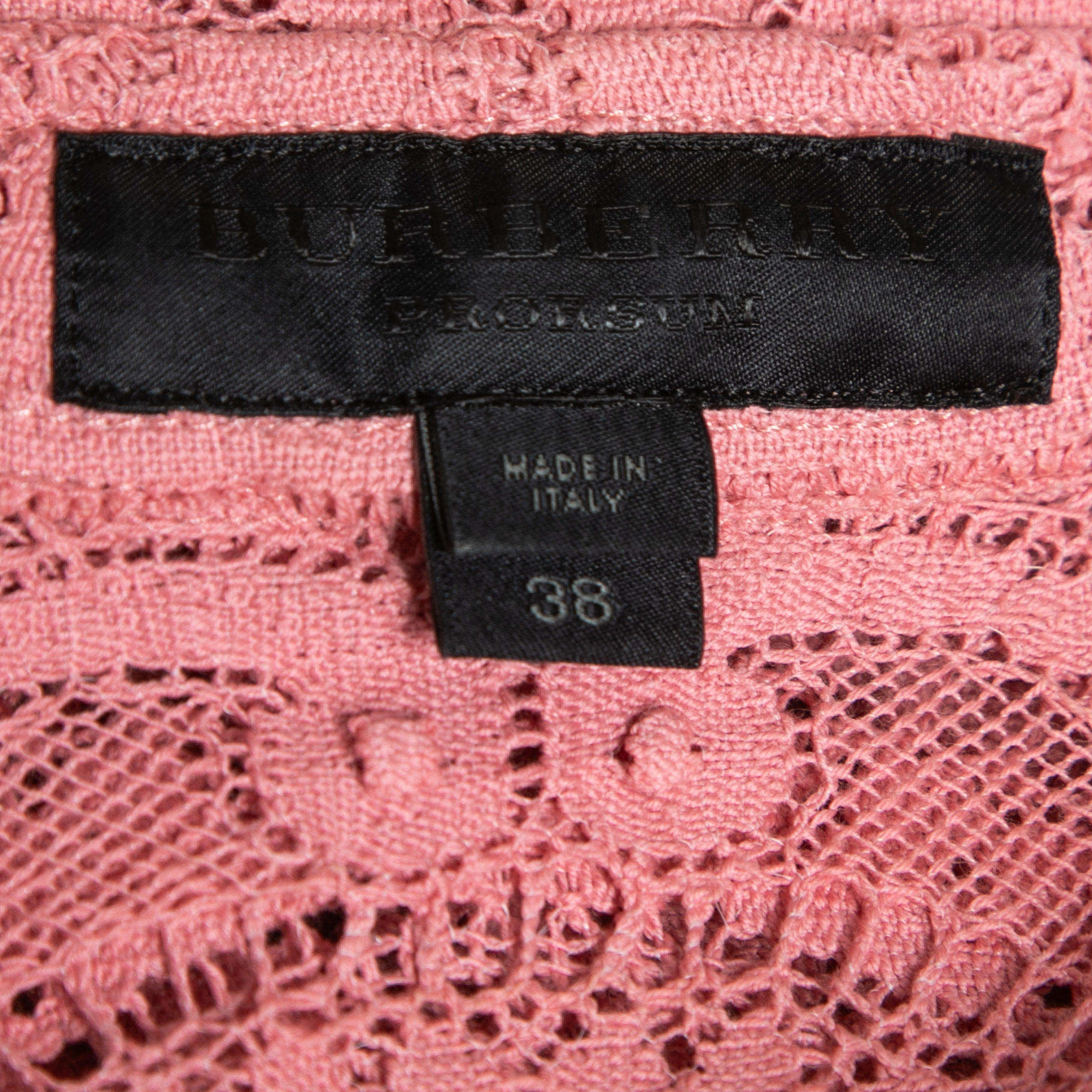 Burberry Prorsum Pink Lace Short Sleeve Shirt S