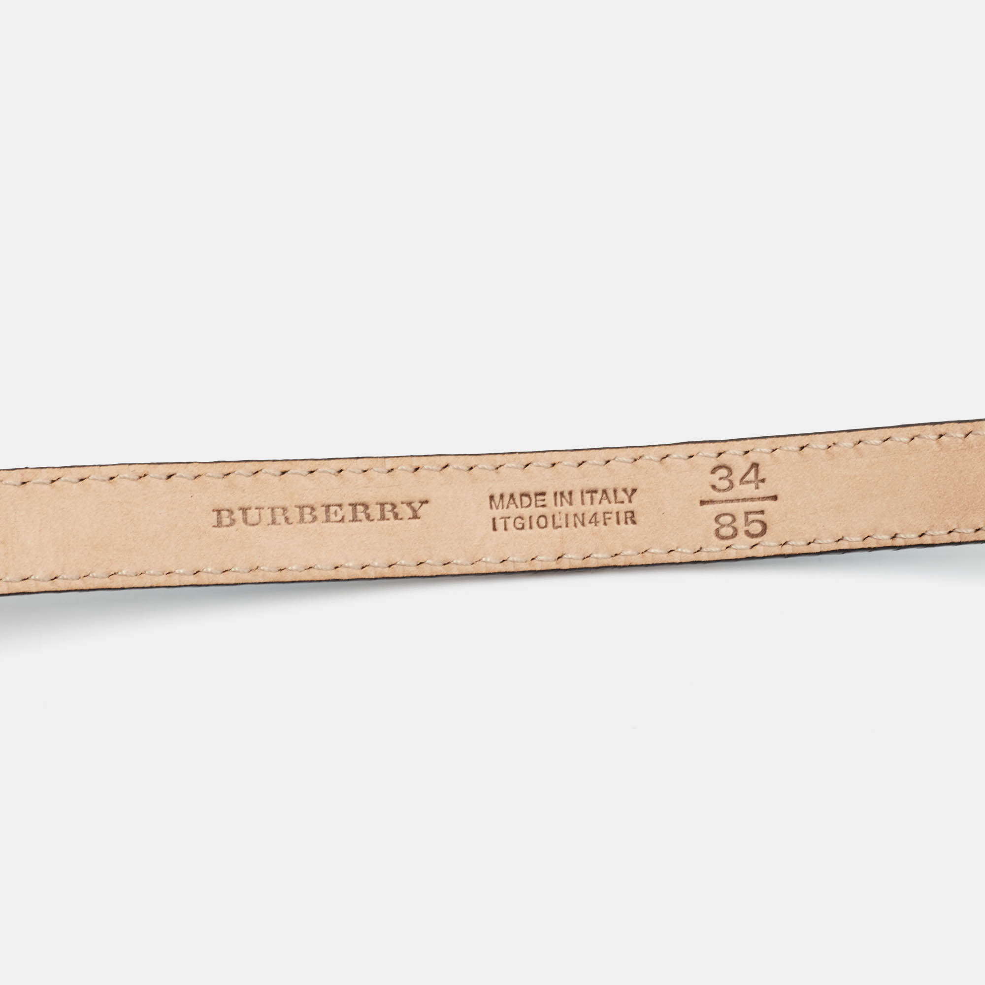 Burberry Blue Leather Studded Slim Belt 85 CM