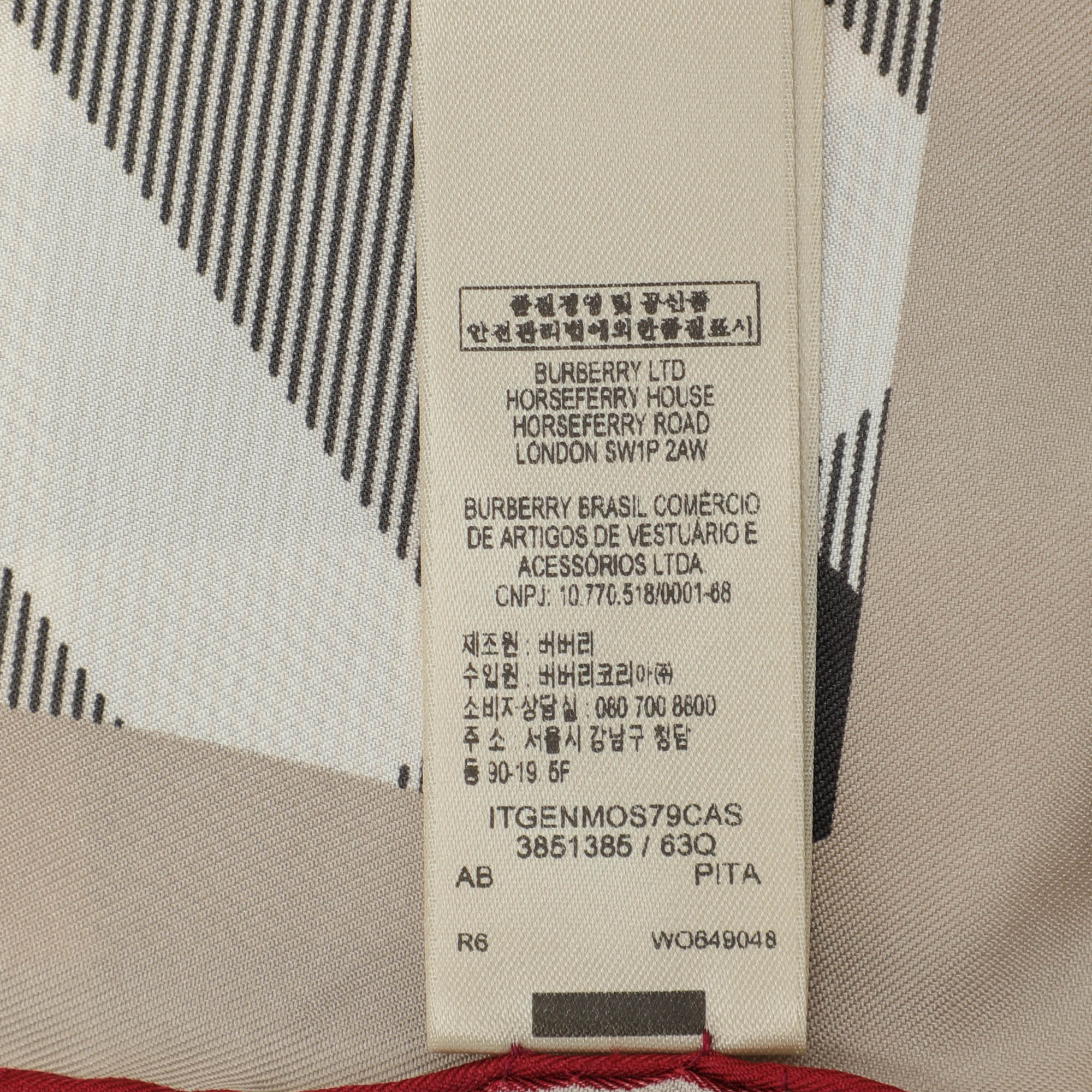 Burberry Multicolor Nova Check Print Silk Square Scarf