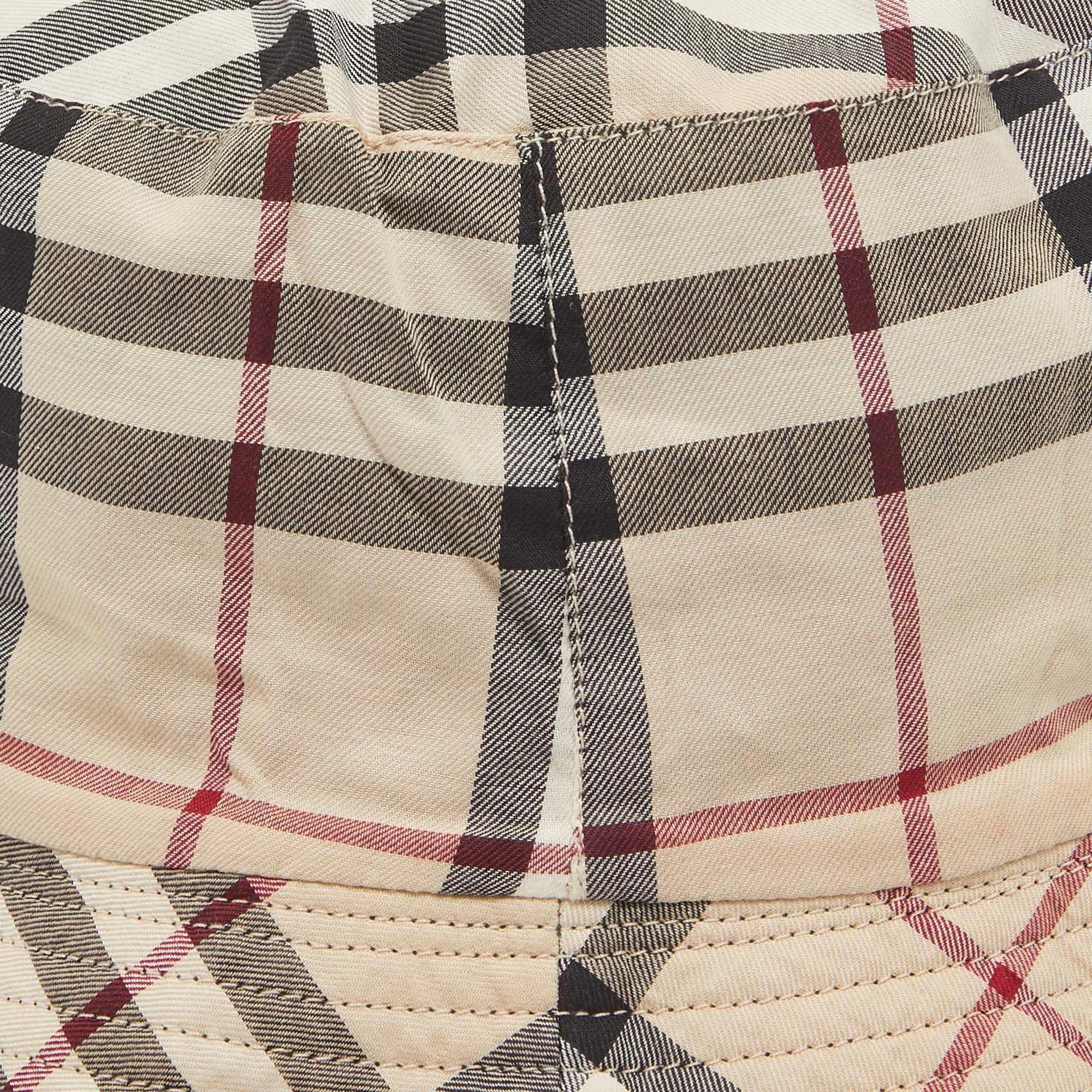 Burberry Beige Vintage Check Cotton Bucket Hat