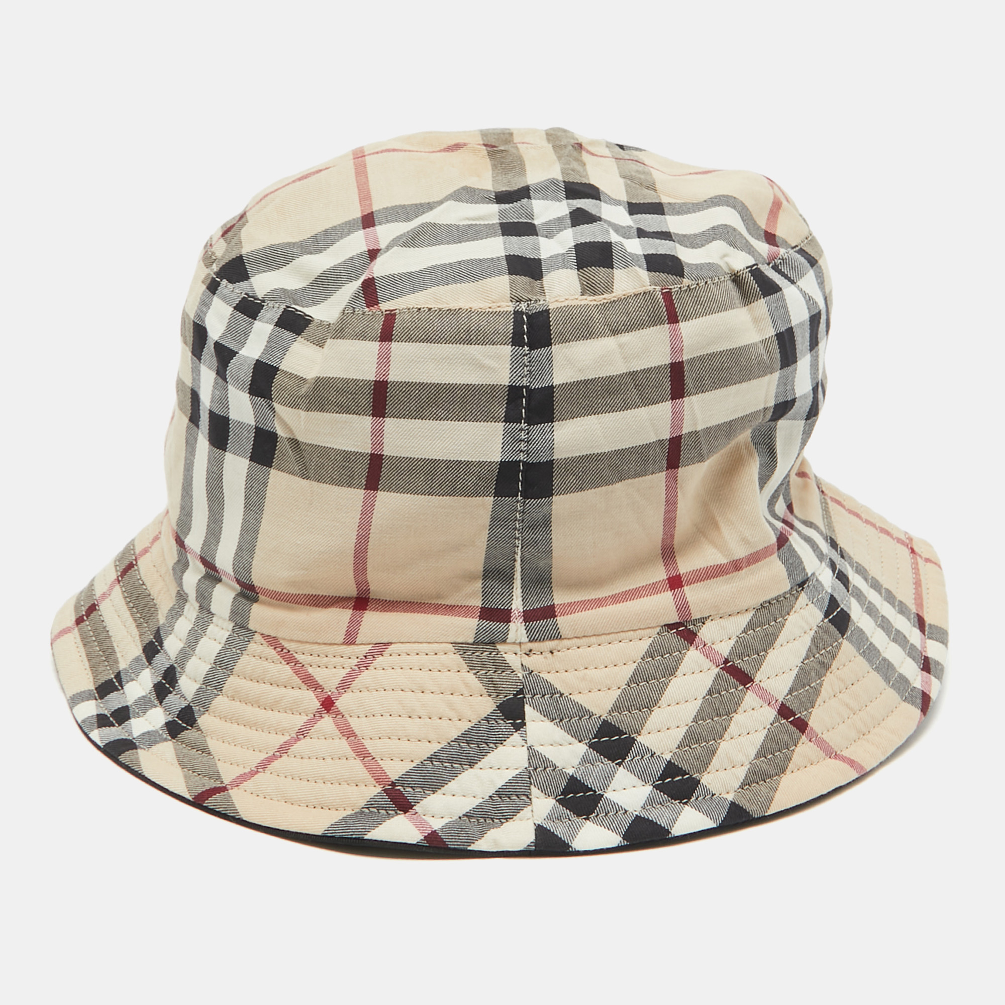 Burberry Beige Vintage Check Cotton Bucket Hat