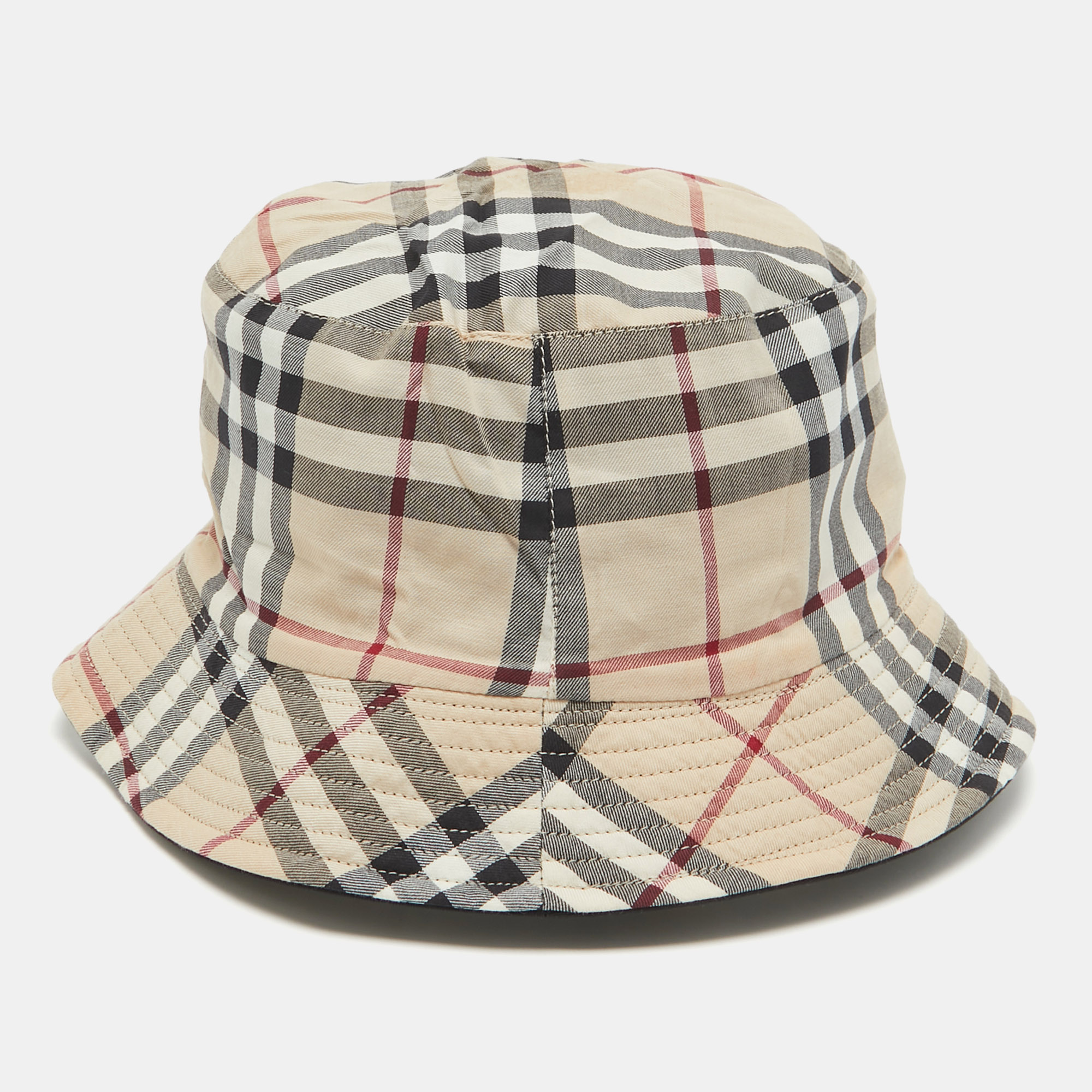 Burberry Beige Vintage Check Cotton Bucket Hat