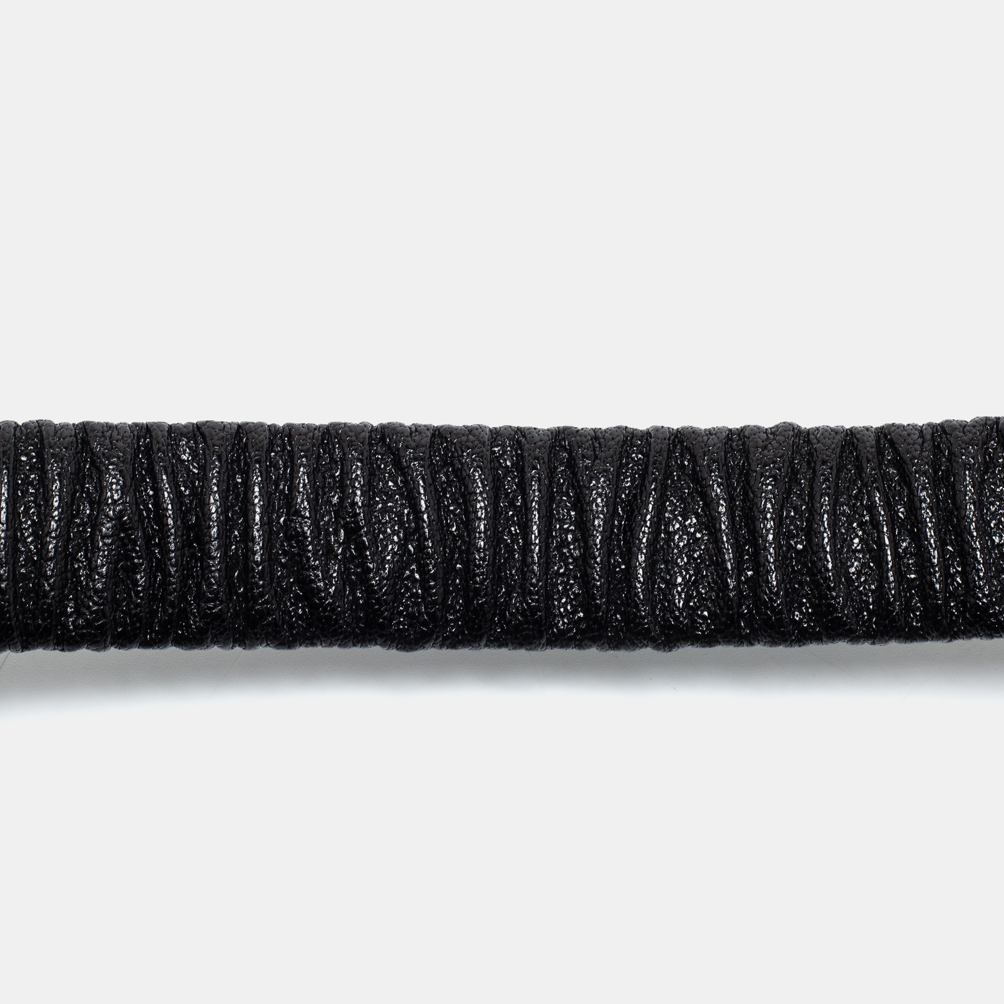 Burberry Black Gathered Leather Slim Waist Belt 90CM