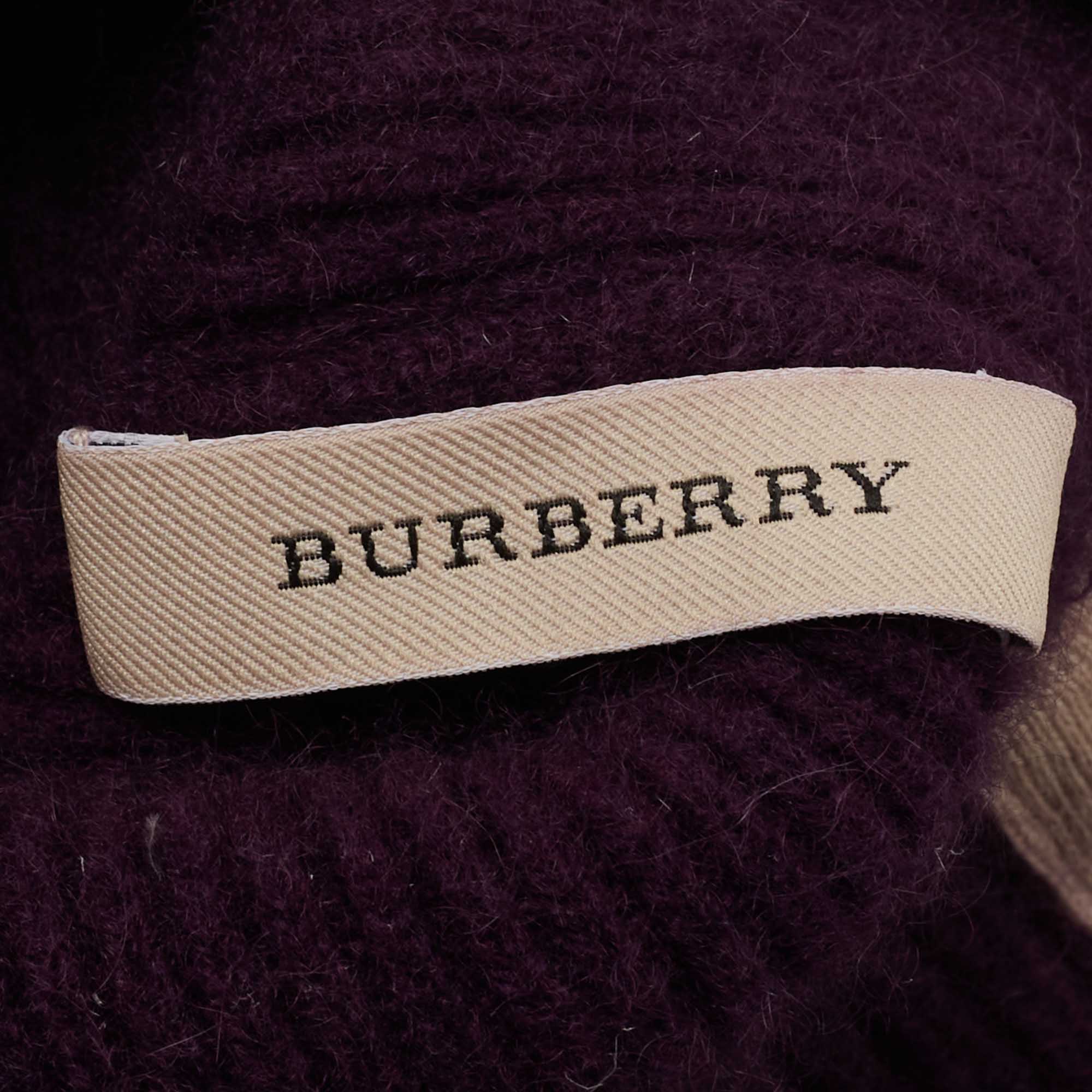 Burberry Purple Knit Cashmere Beanie