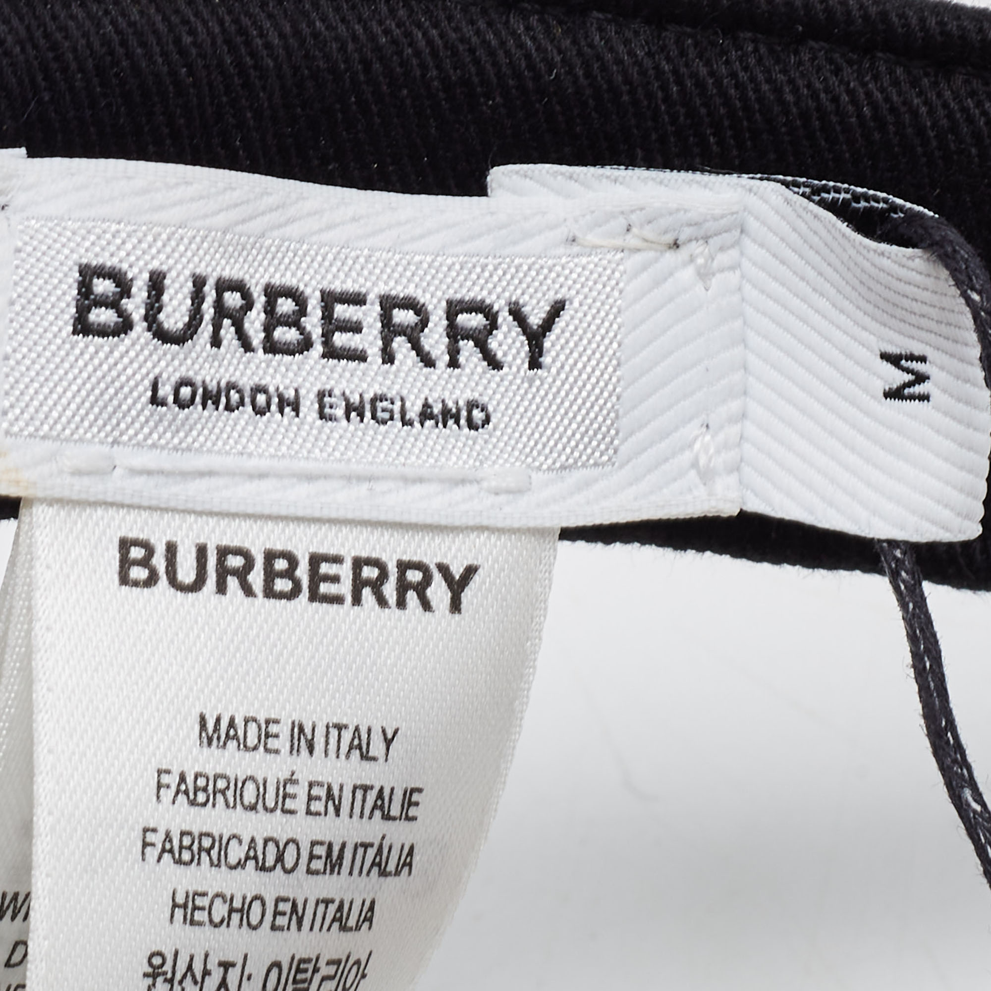 Burberry White TB Monogram Embossed Leather Visor M
