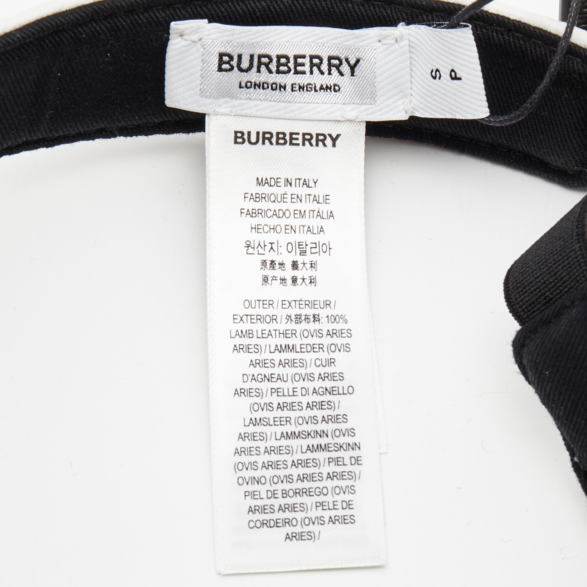 Burberry White TB Monogram Embossed Leather Visor S