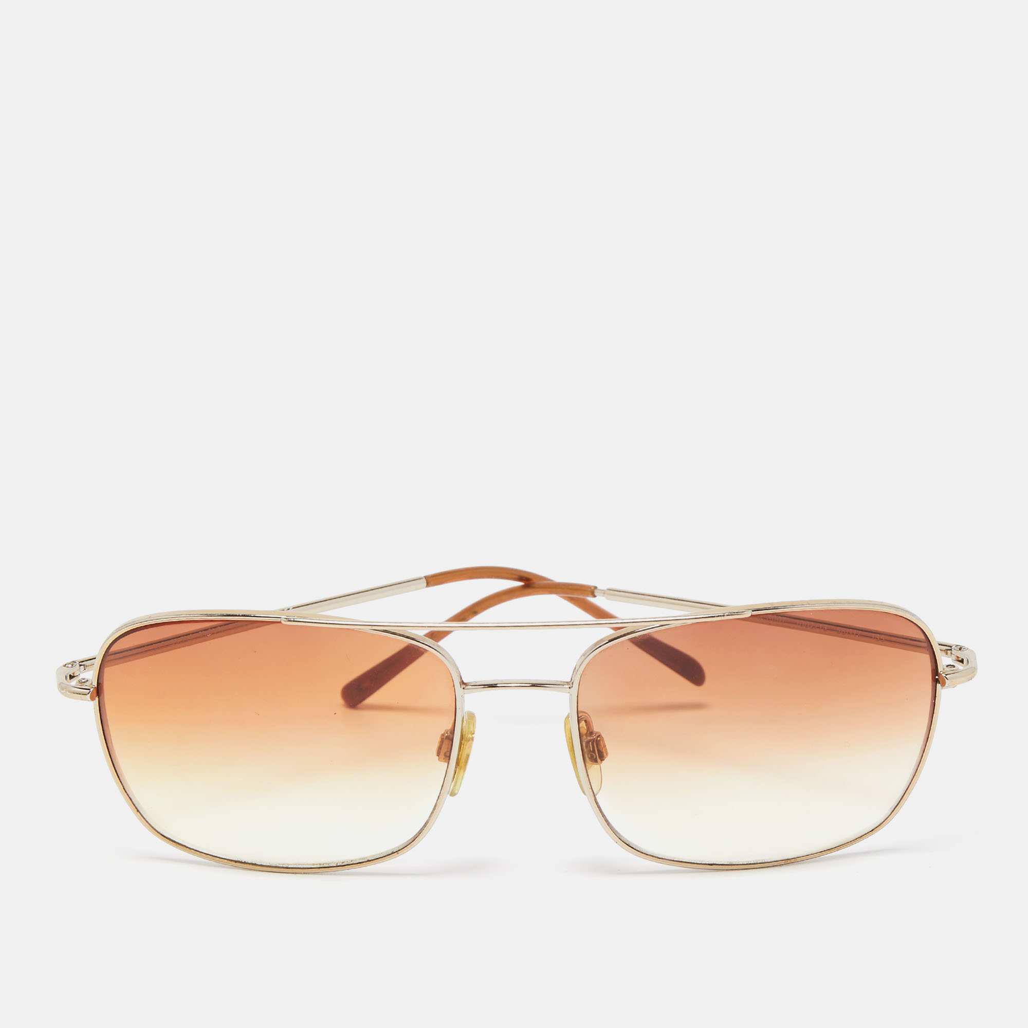 Burberry Gold Acetate B3007 Gradient Rectangle Sunglasses