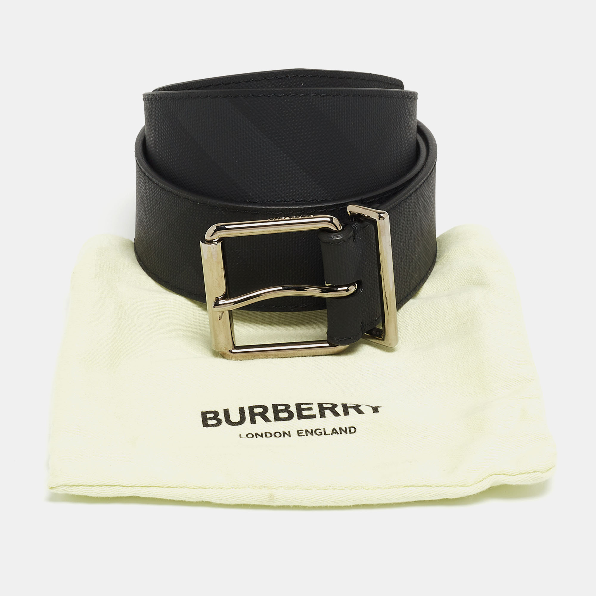 Burberry London Check PVC And Leather Buckle Belt 85CM
