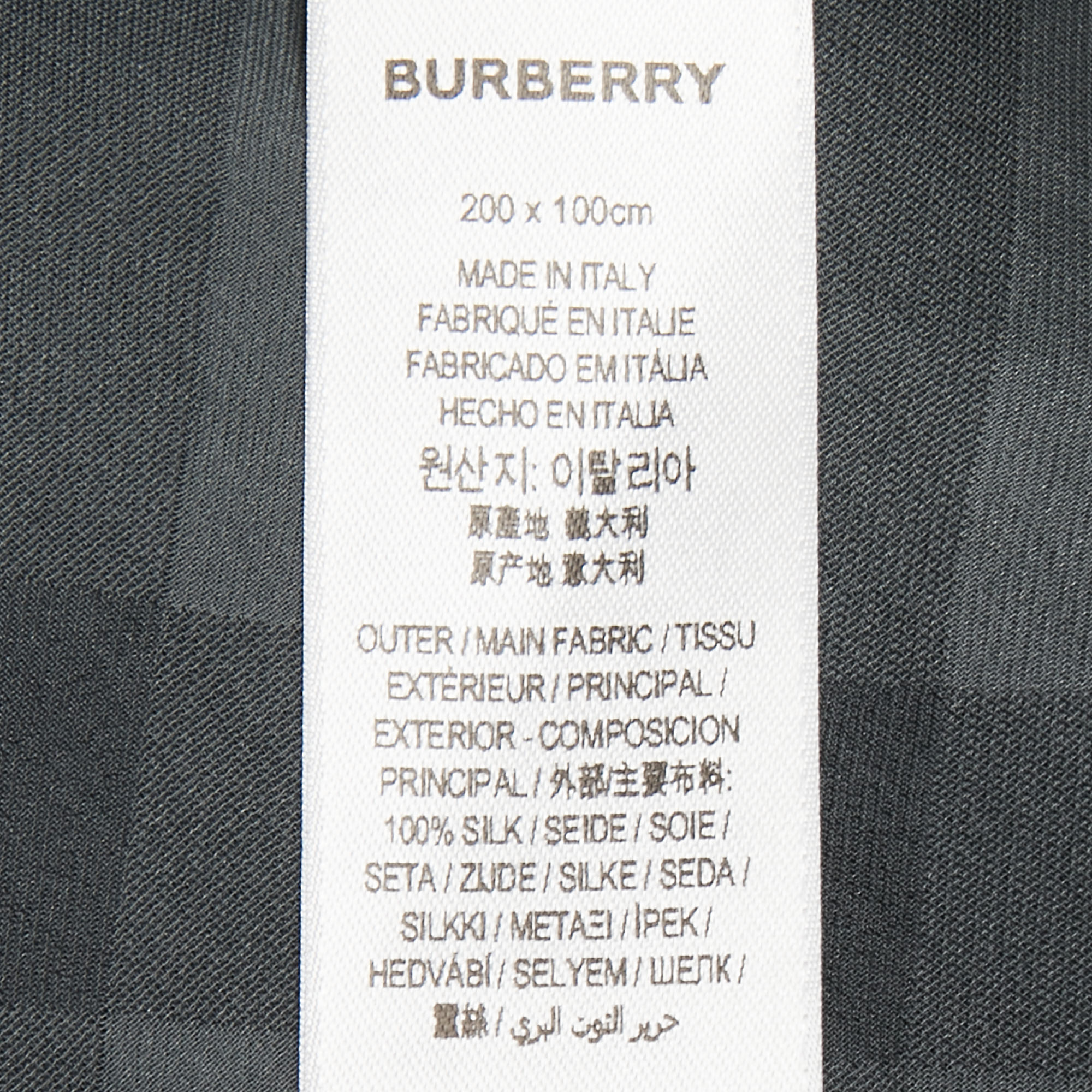Burberry Grey Silk Argyle Stole