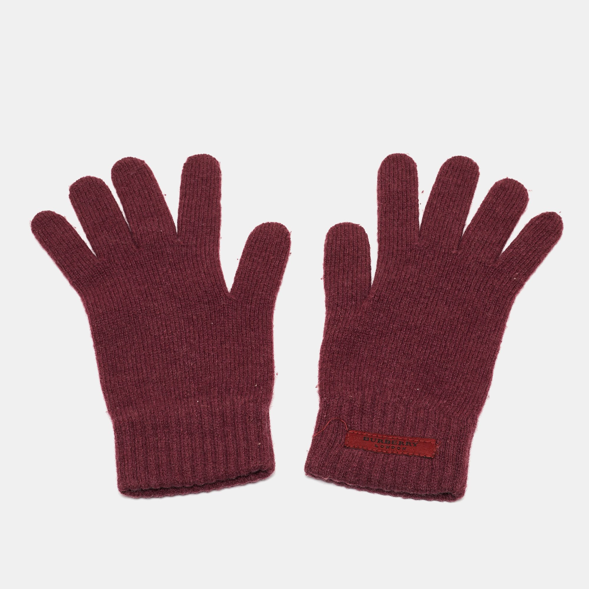 Burberry Purple Wool Gloves S/M