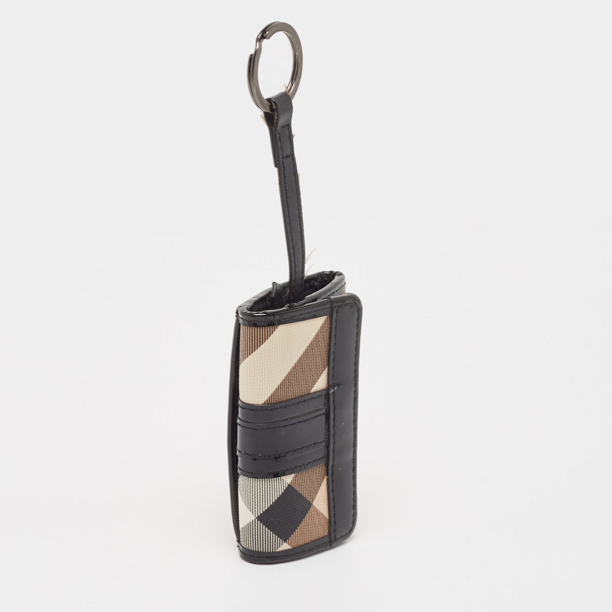 Burberry Multicolor Nova Check PVC And Patent Leather Key Holder