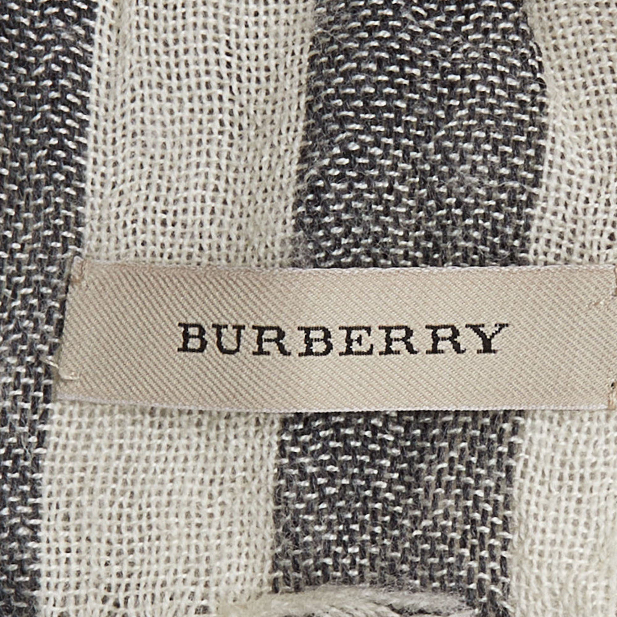Burberry Cream/Black Checked Wool Stole