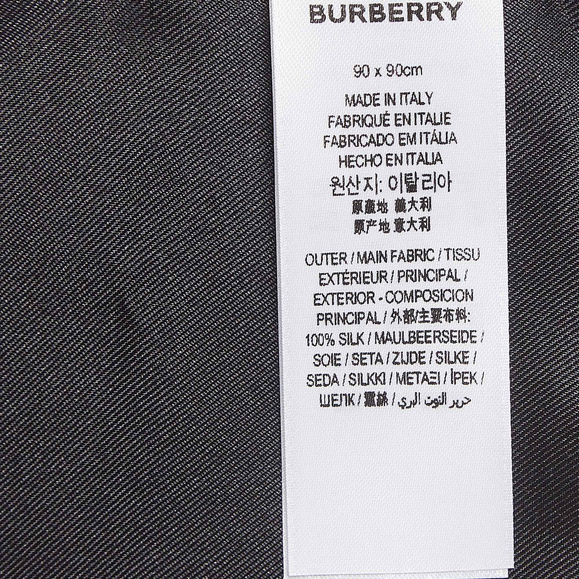 Burberry Black Gorilla Print Silk Square Scarf