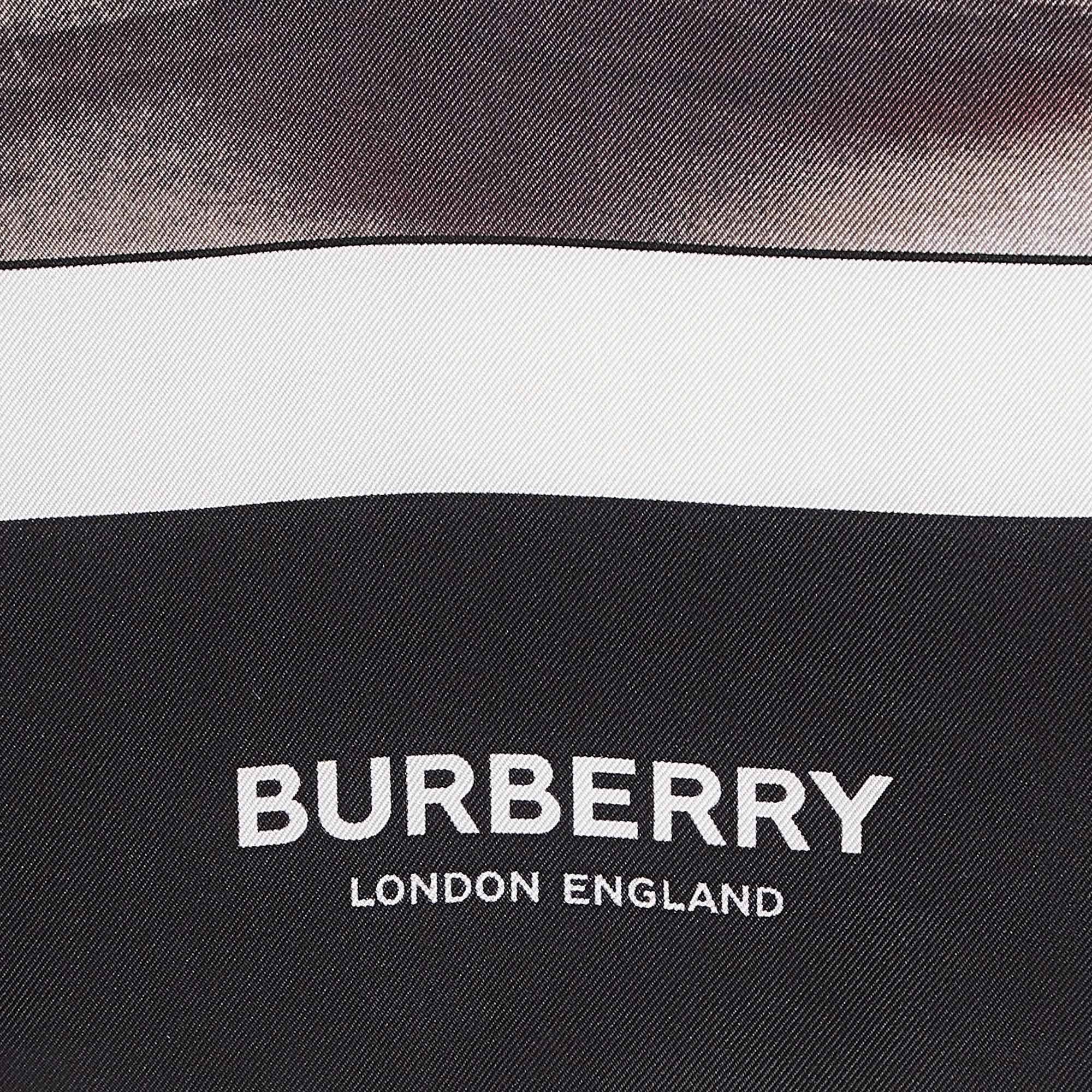 Burberry Black Gorilla Print Silk Square Scarf