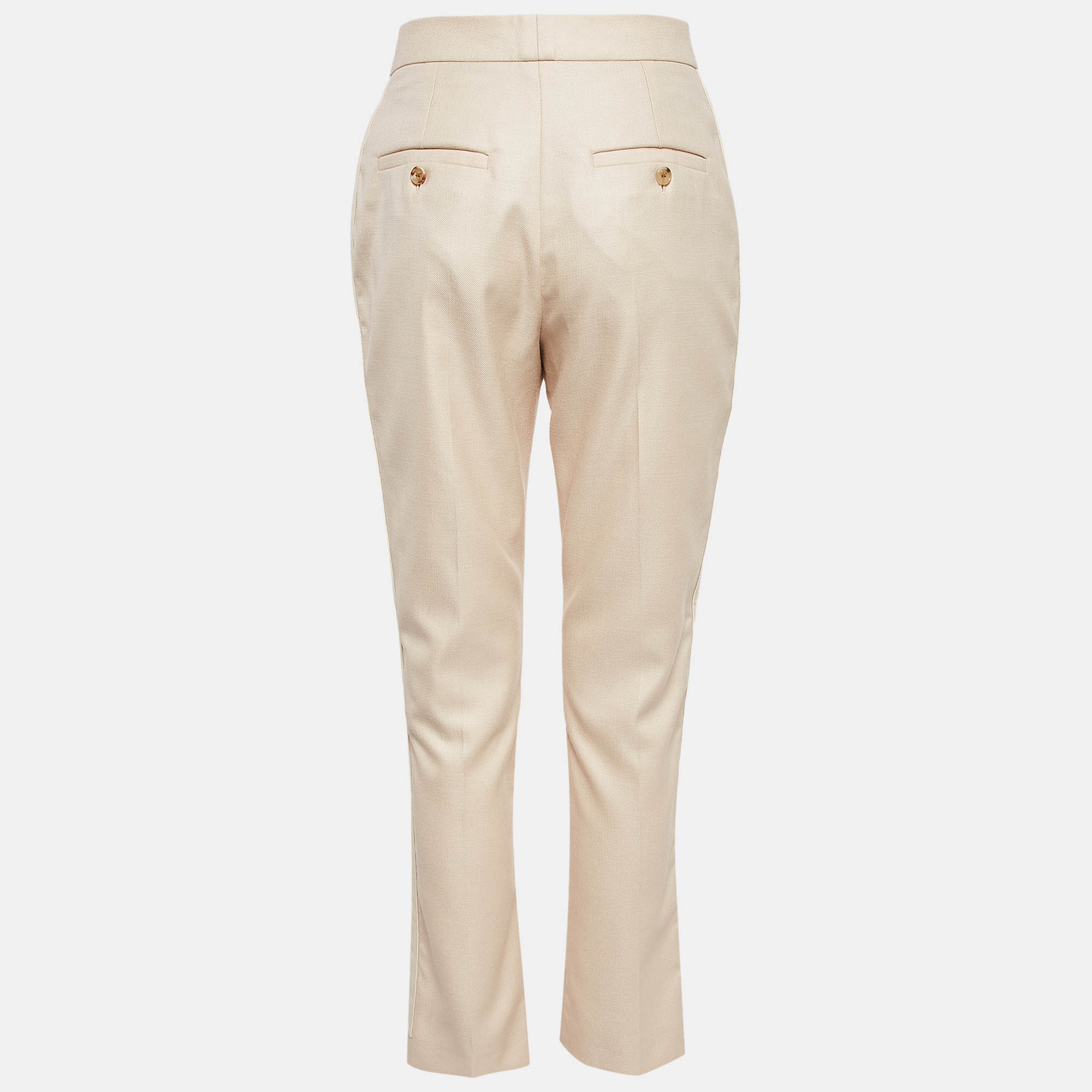 Burberry Beige Wool Blend Trousers S