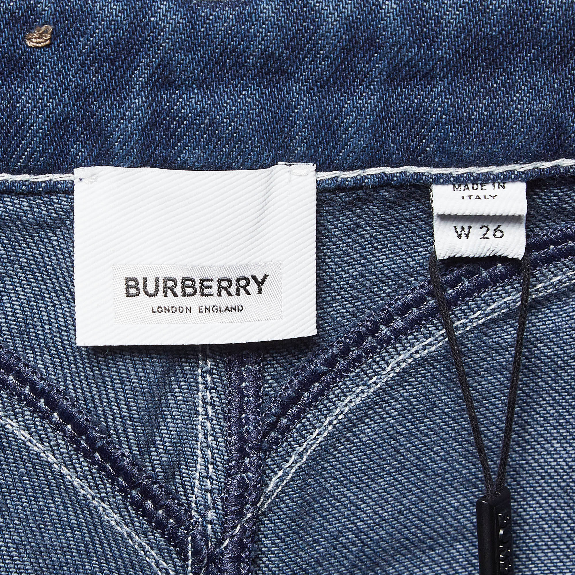 Burberry Blue Denim Skinny Mid-Rise Jeans S Waist 26