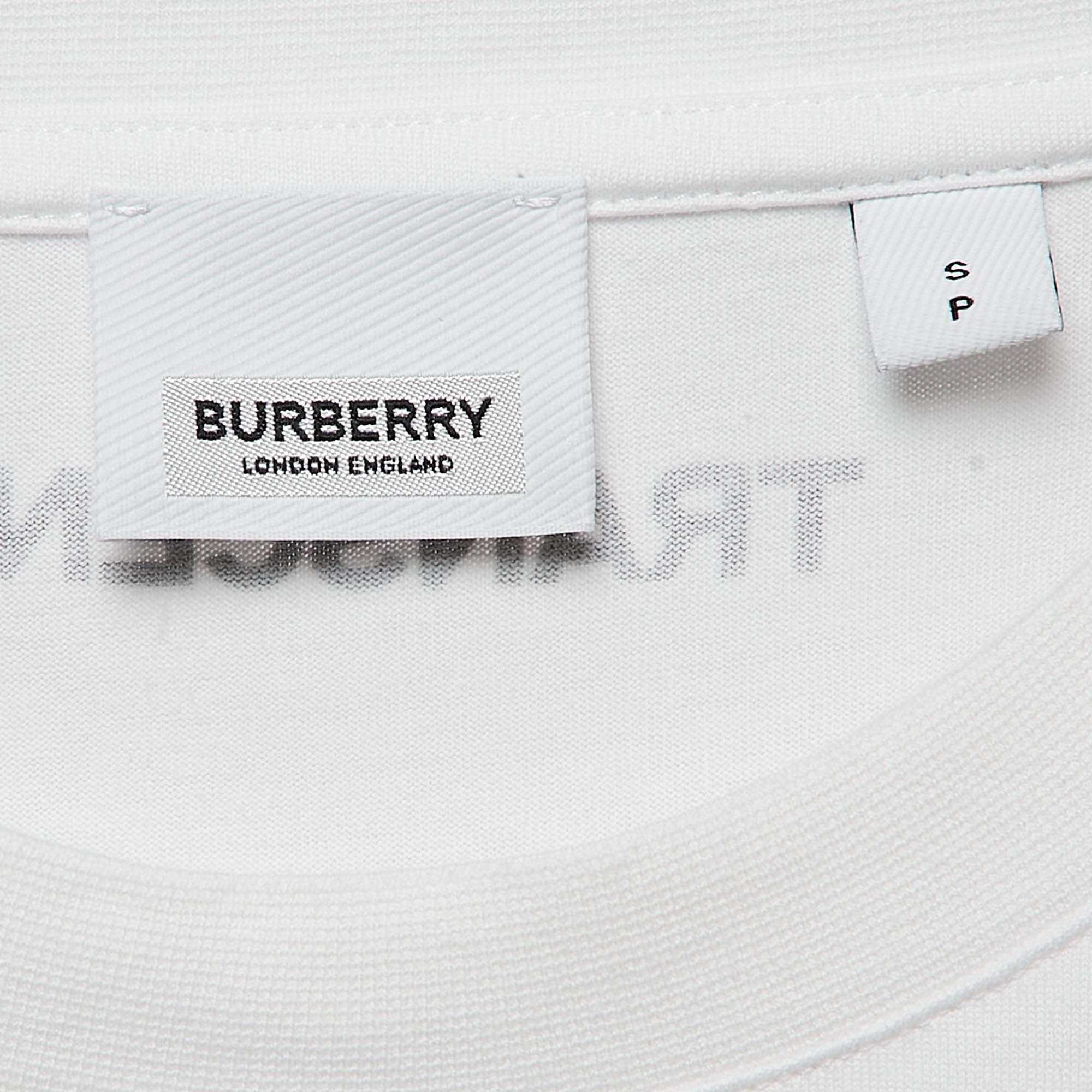 Burberry Logo Print Cotton Oversized T-Shirt S