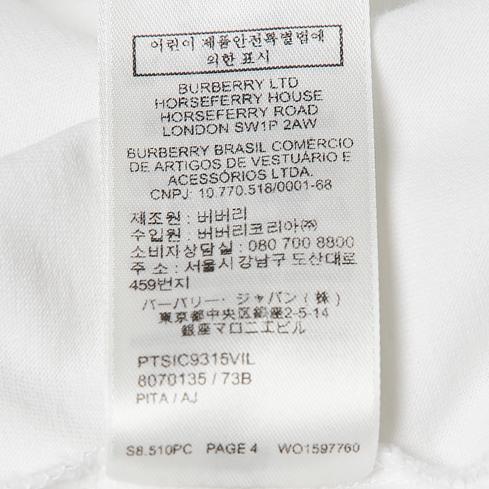 Burberry Logo Print Cotton Oversized T-Shirt S