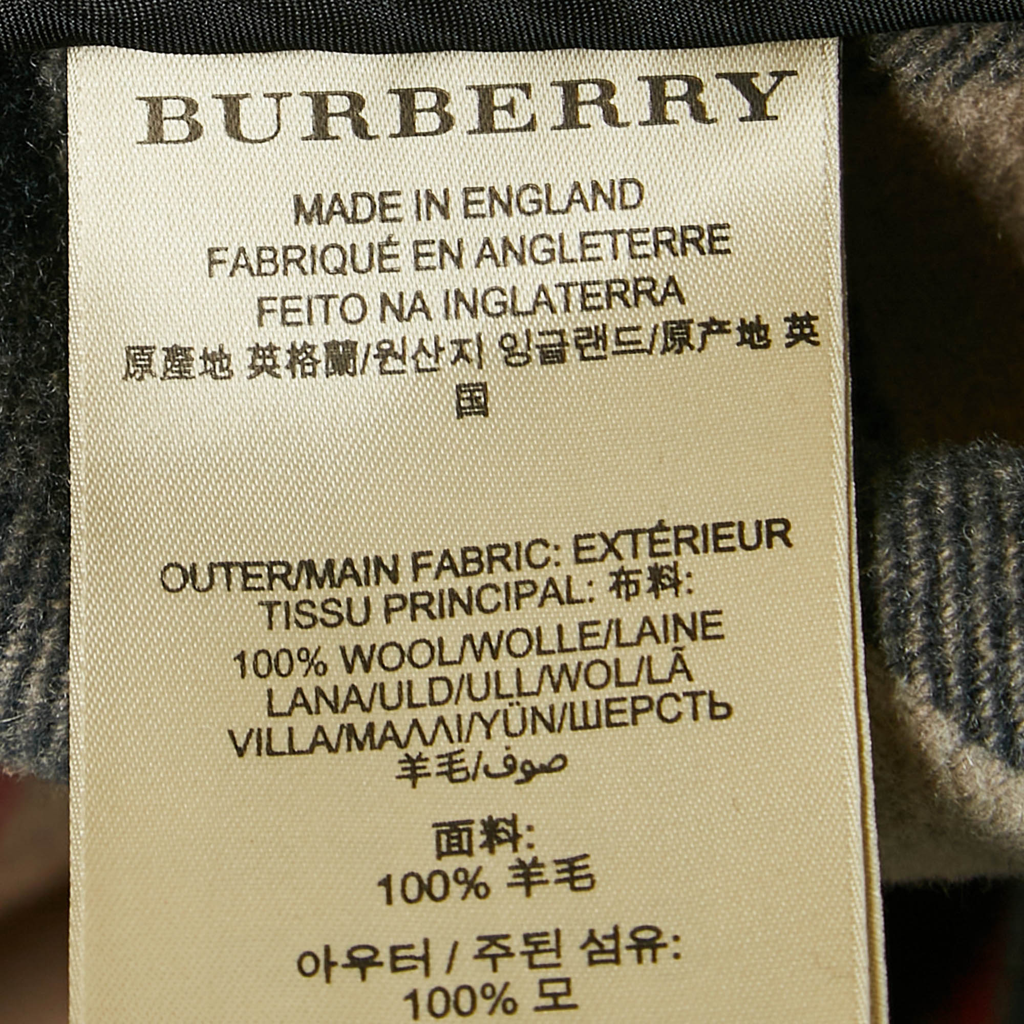 Burberry Black Wool Button Front Hooded Duffle Coat S