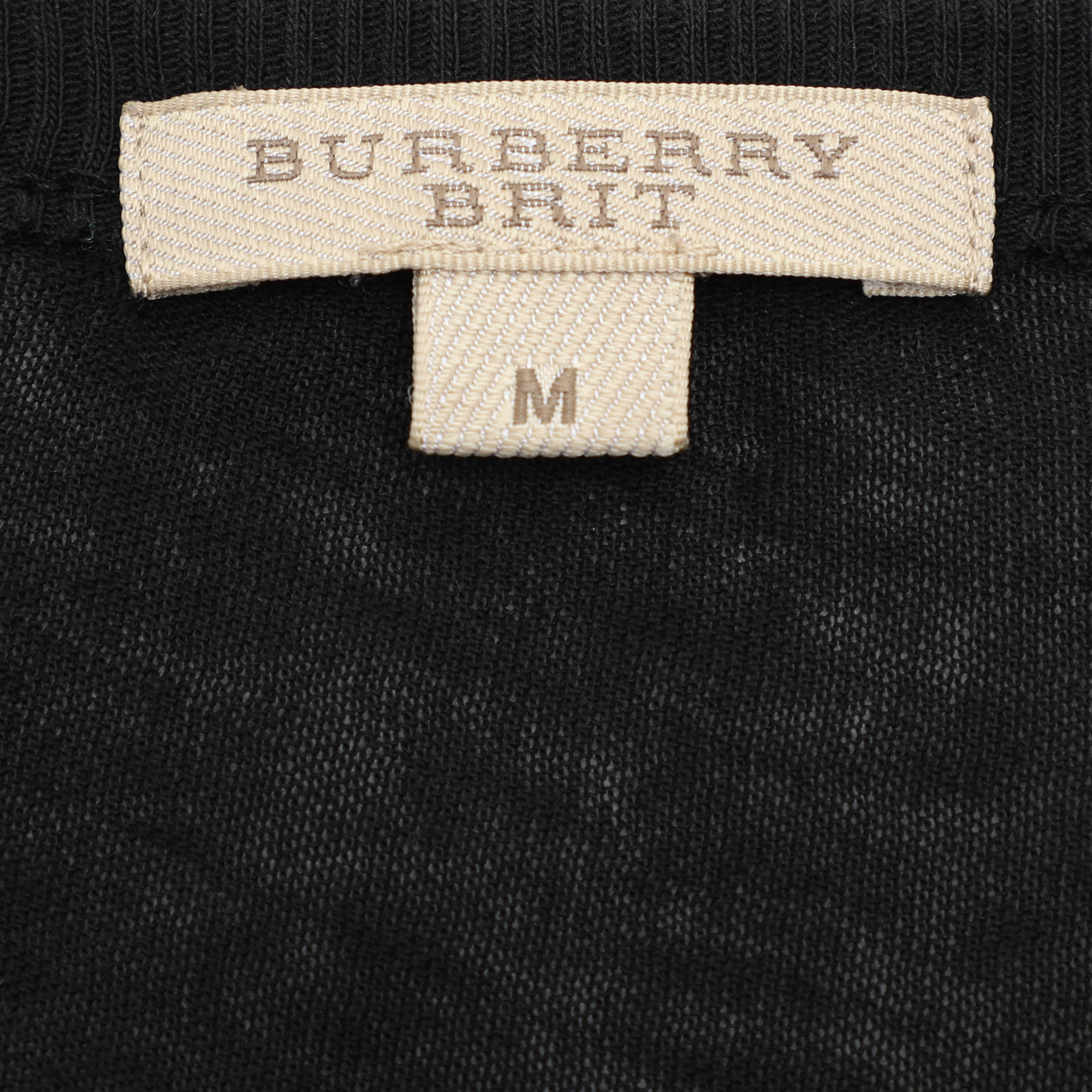 Burberry Black Cotton Long Sleeve Top M