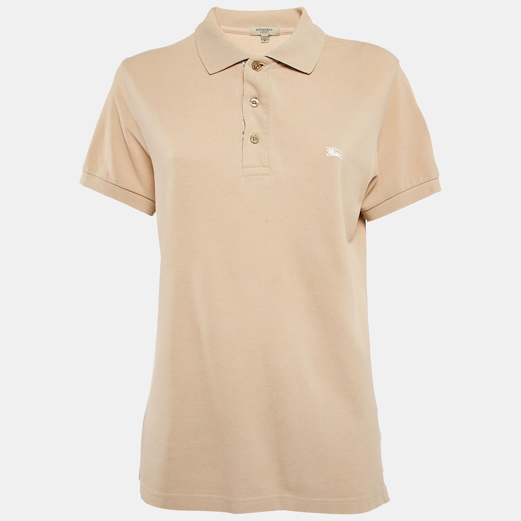 Burberry Beige Cotton Pique Polo T-Shirt M