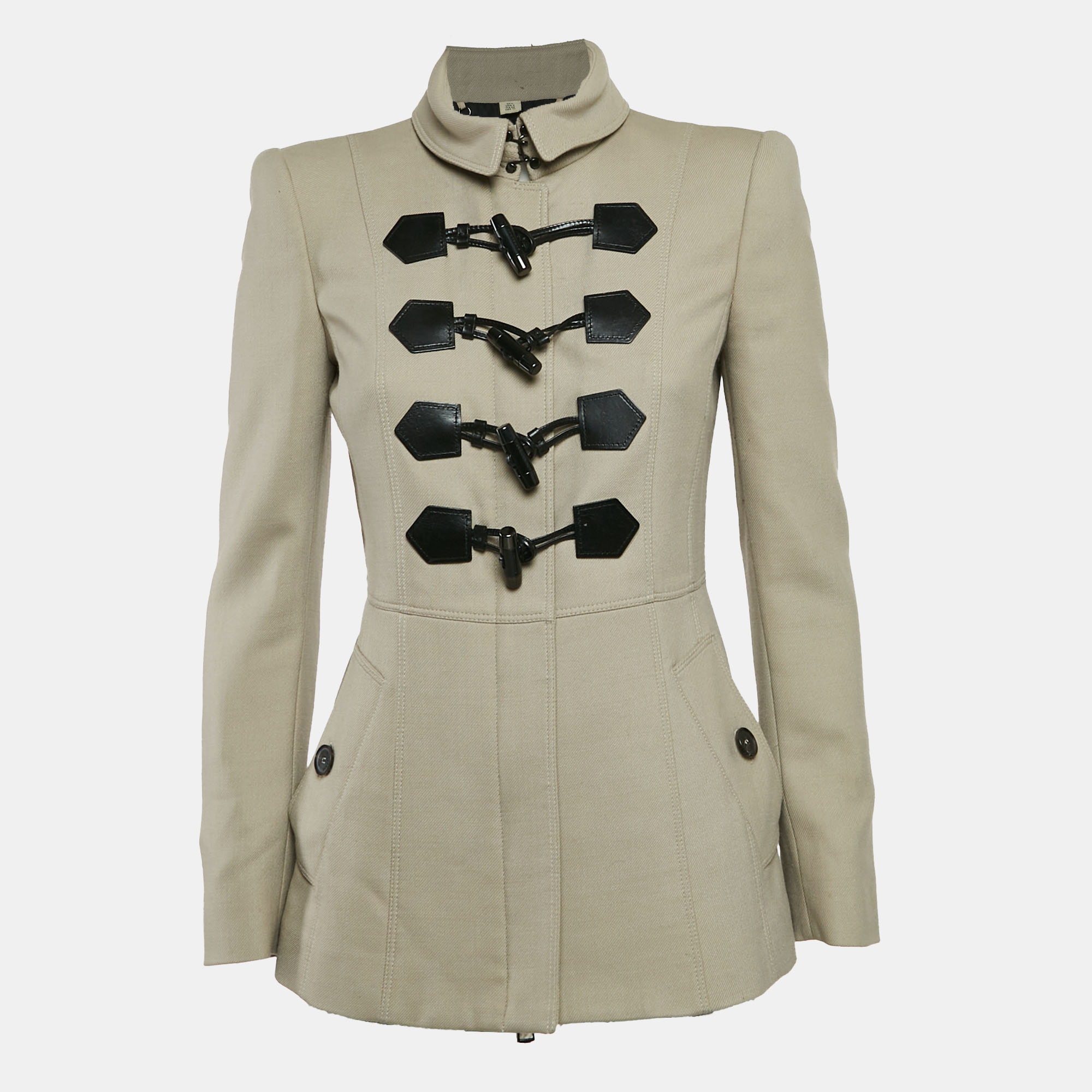 Burberry Beige Gabardine Duffle Jacket S
