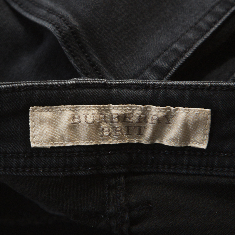 Burberry Brit Dark Grey Denim Skinny Low Rise Jeans M